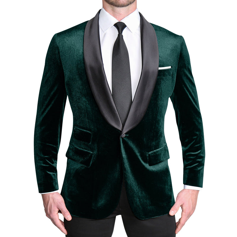 Tuxedo Jacket - Green Velvet