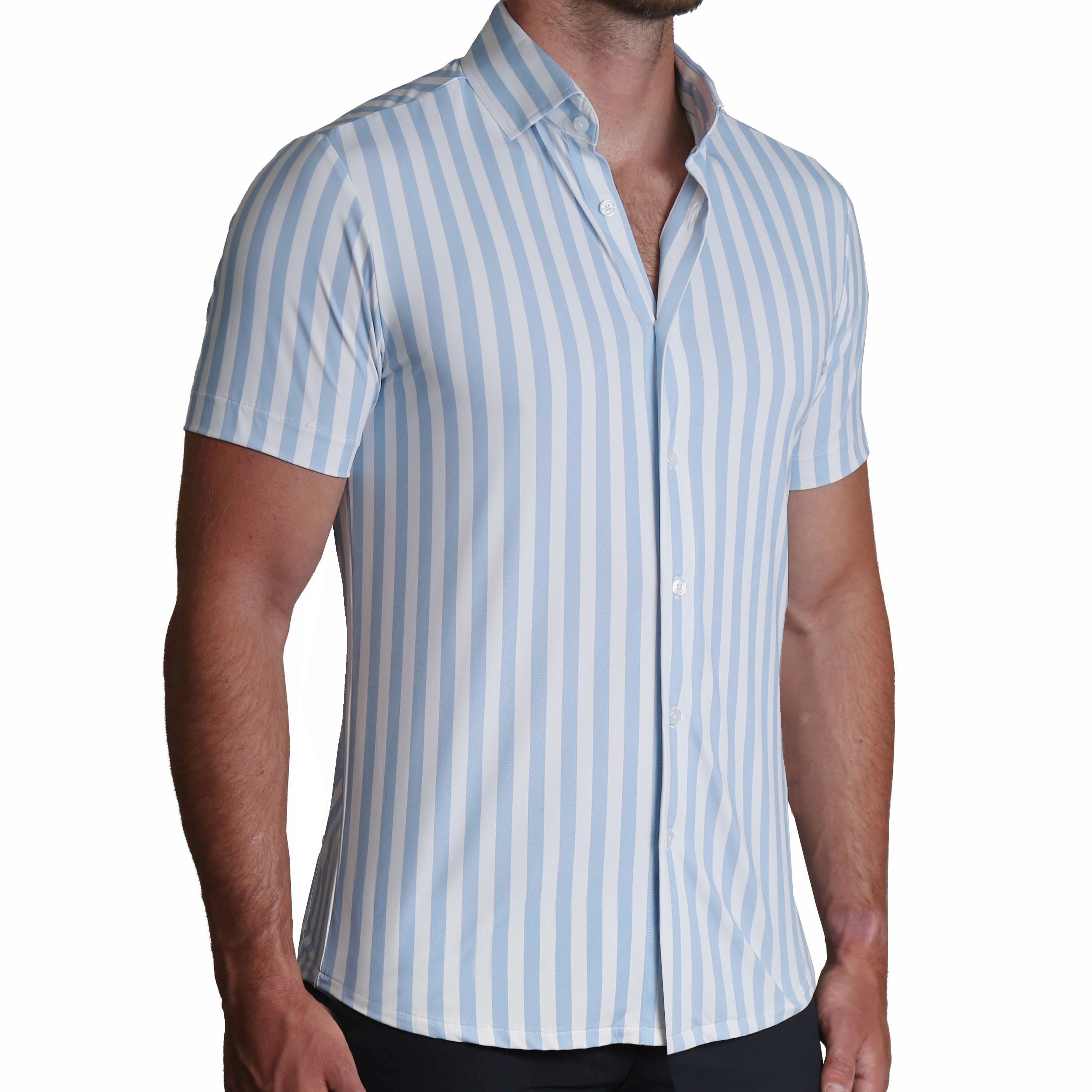 "The Greyson" Light Blue & White Striped