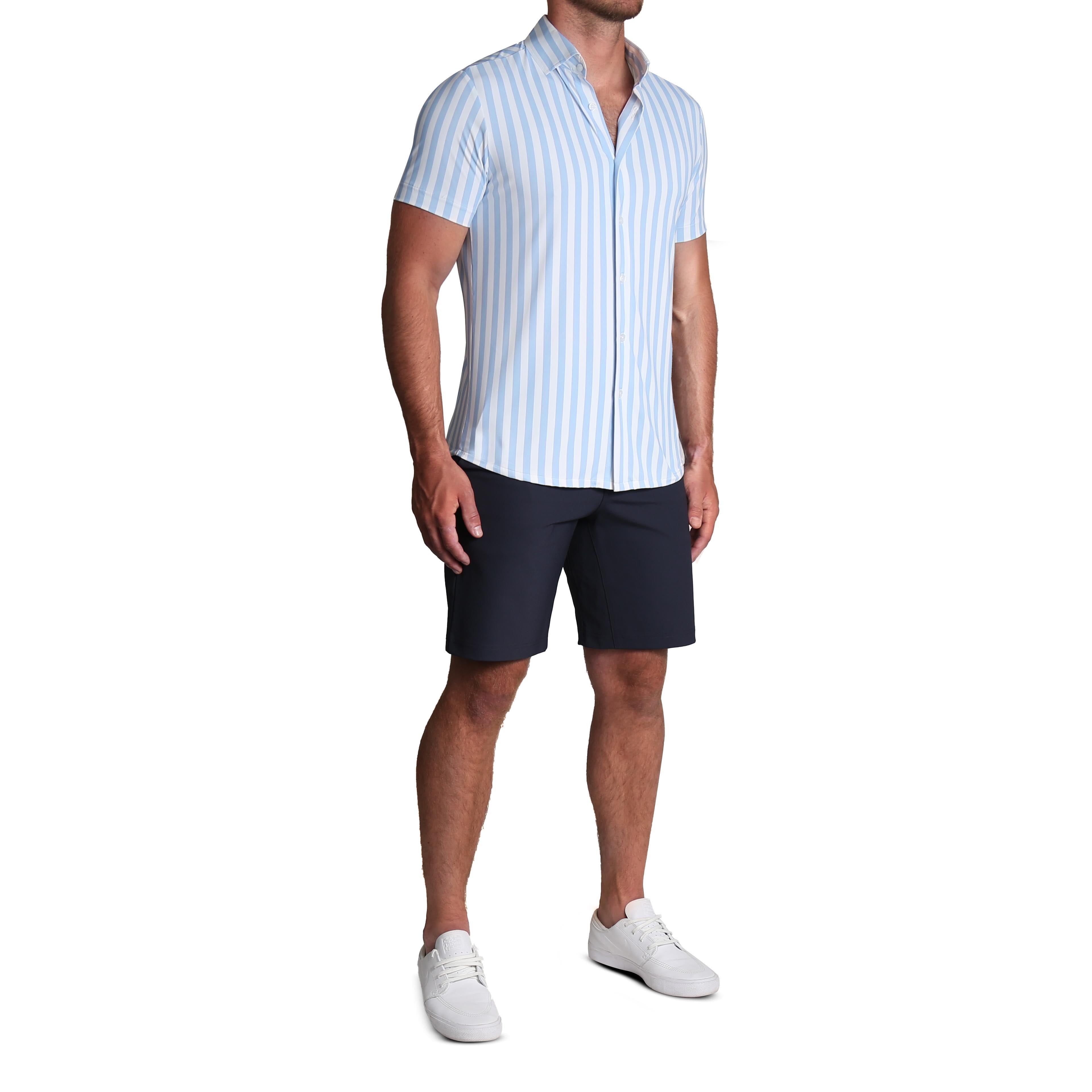 "The Greyson" Light Blue & White Striped