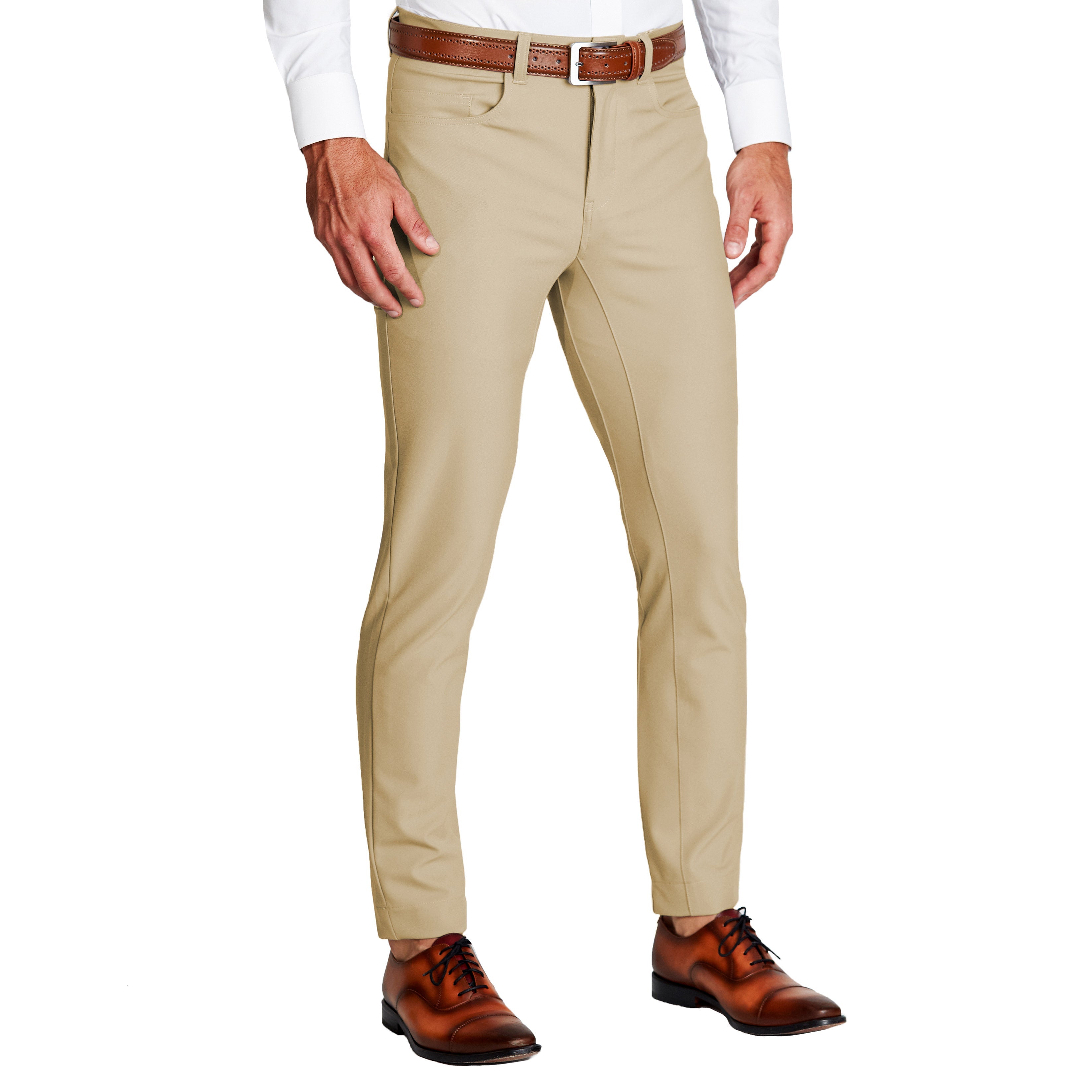 Athletic Fit Stretch Tech Chino - Mid Khaki