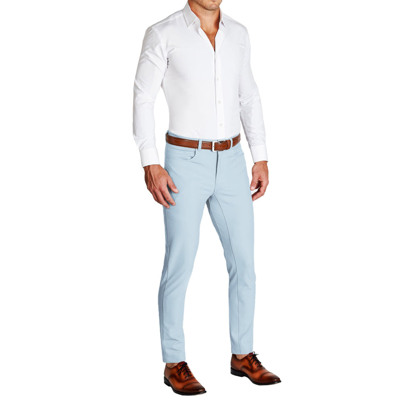 Athletic Fit Stretch Tech Chino - Light Blue