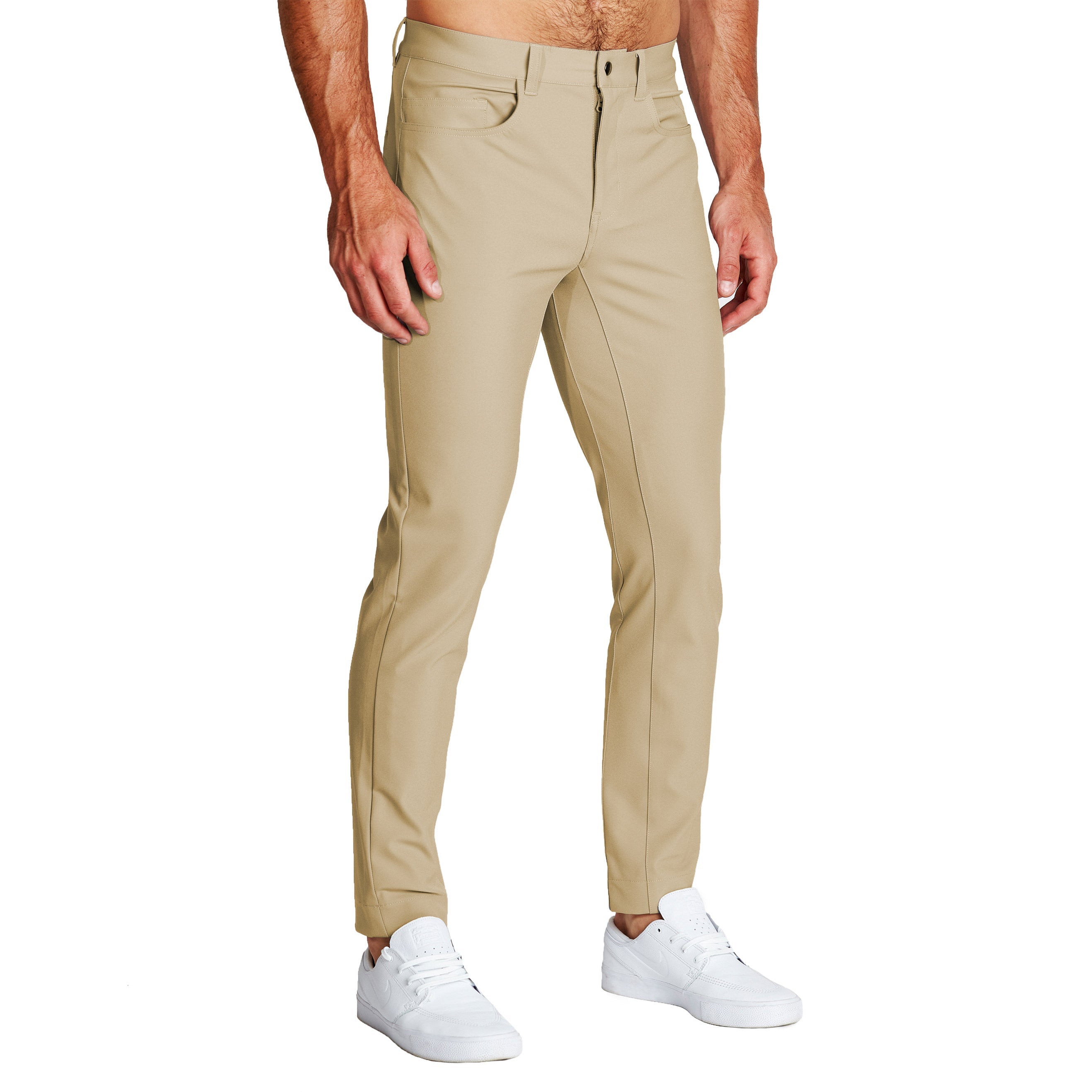 Athletic Fit Stretch Tech Chino - Mid Khaki