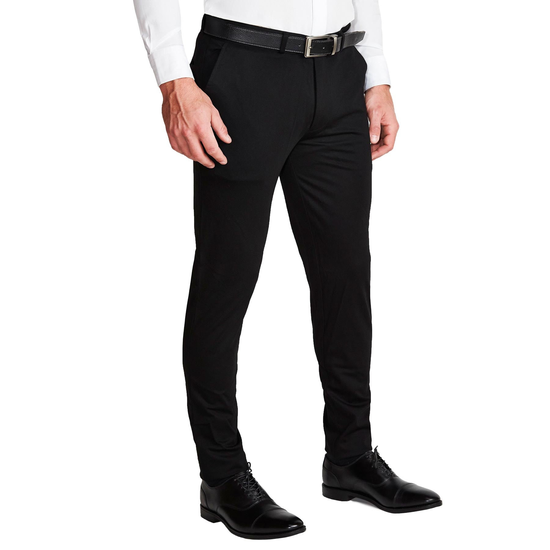 Athletic Fit Stretch Suit Pants - Black