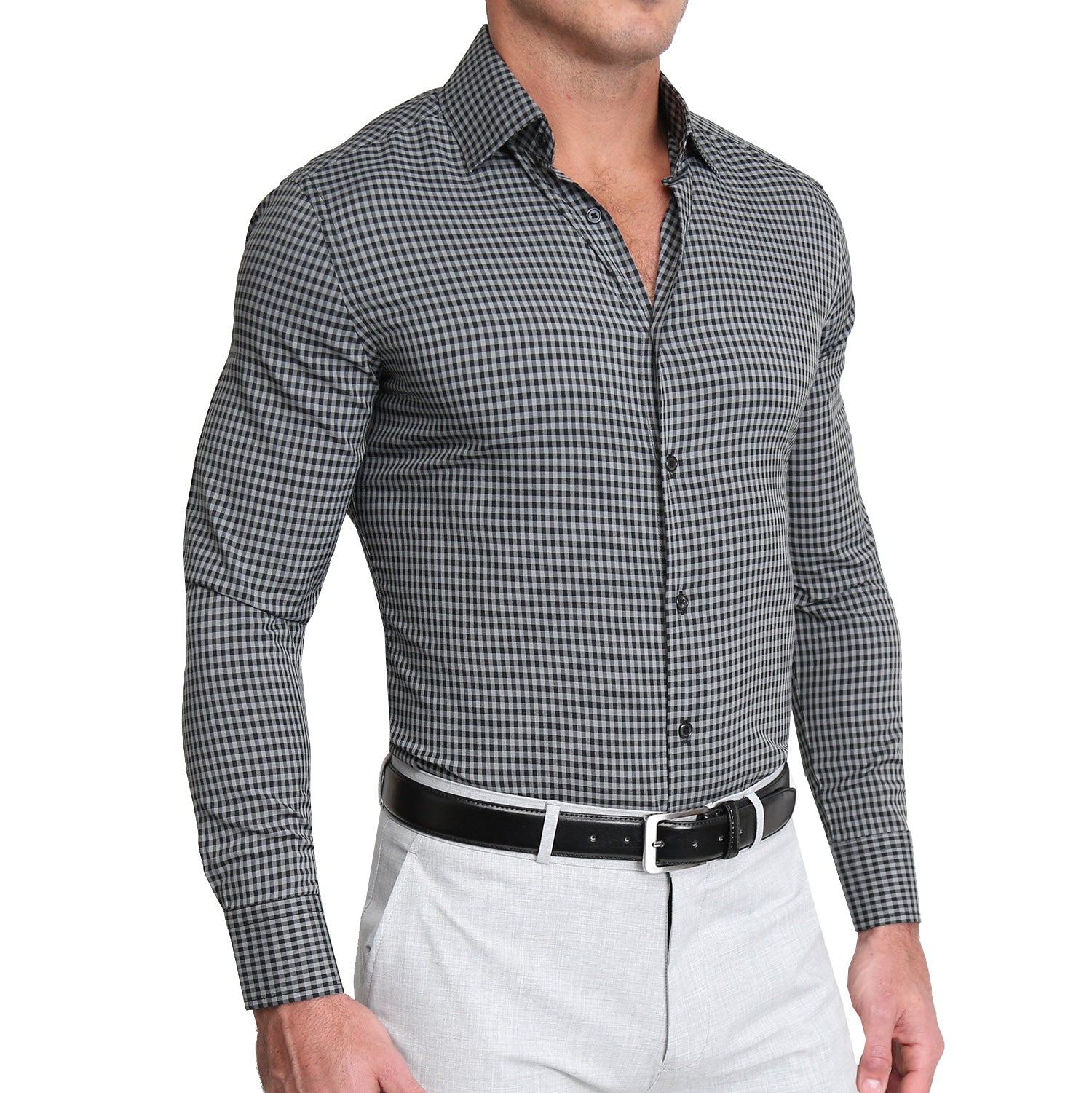 "The Bryson" Dark Grey and Black Gingham