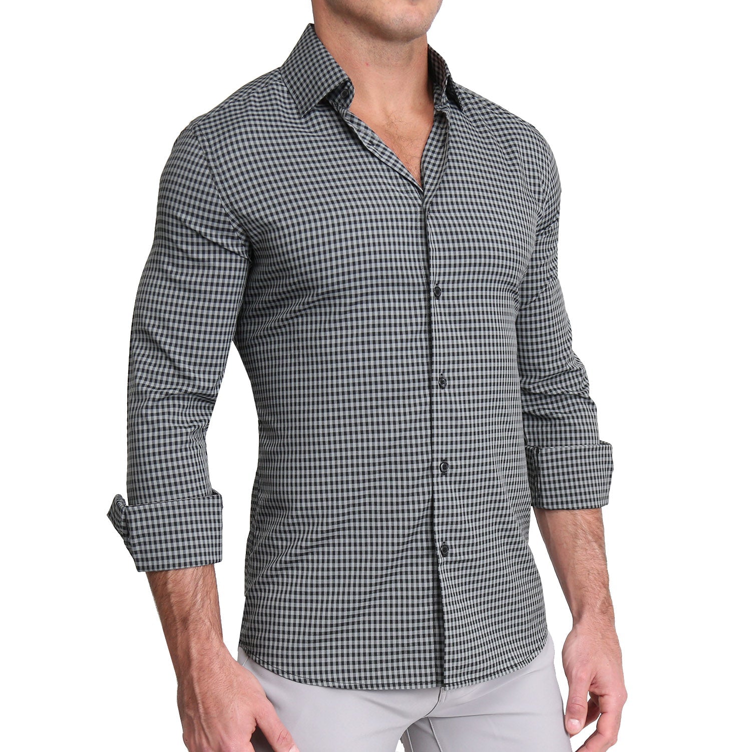 "The Bryson" Dark Grey and Black Gingham