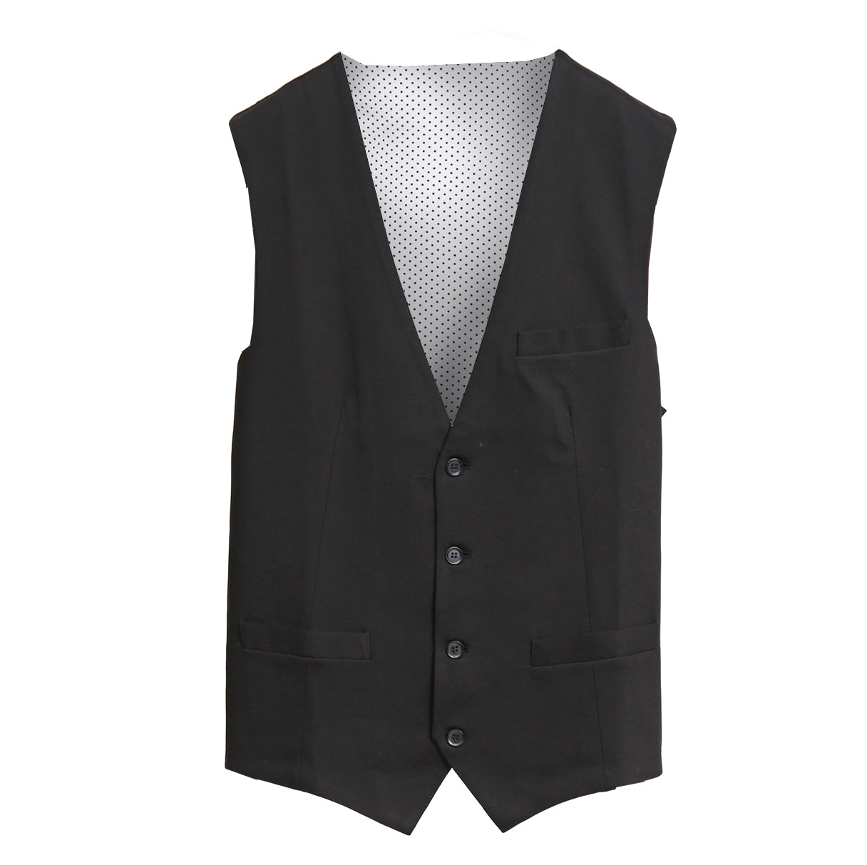 Athletic Fit Stretch Suit Vest - Solid Black