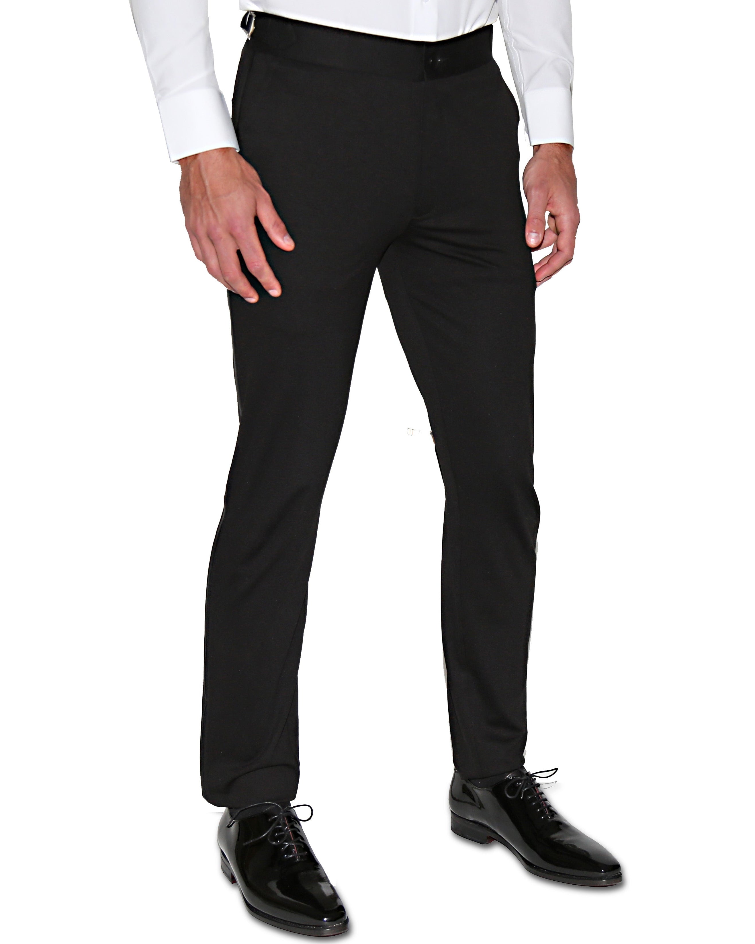 Athletic Fit Stretch Tuxedo - Black with Peak Lapel
