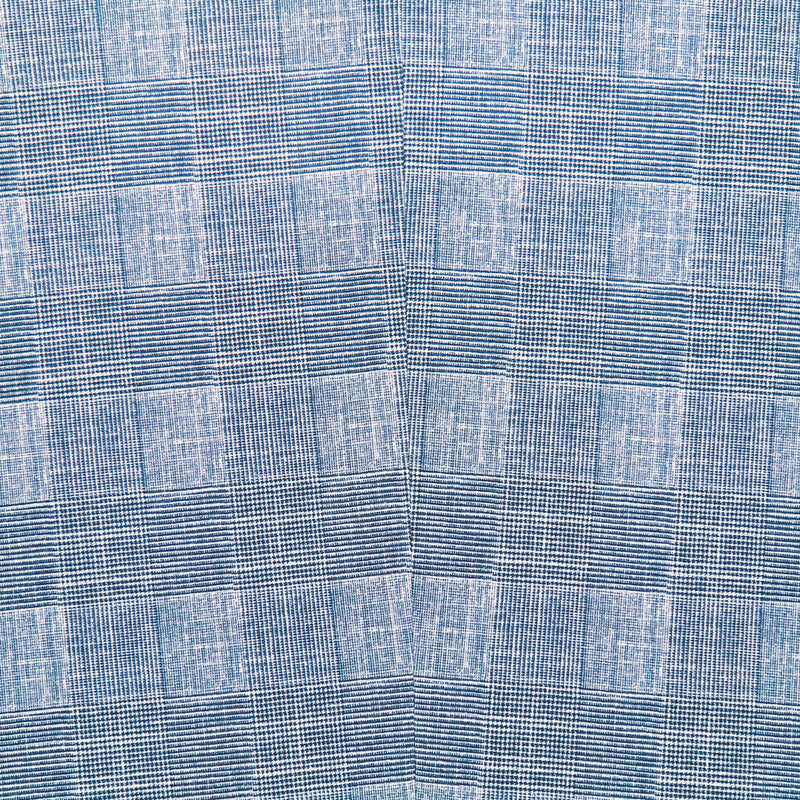 Athletic Fit Stretch Suit Pants - Knit Light Blue, Navy & White Plaid