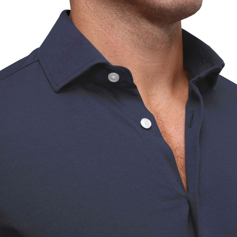 "The Stewart" Solid Navy Casual Button Down