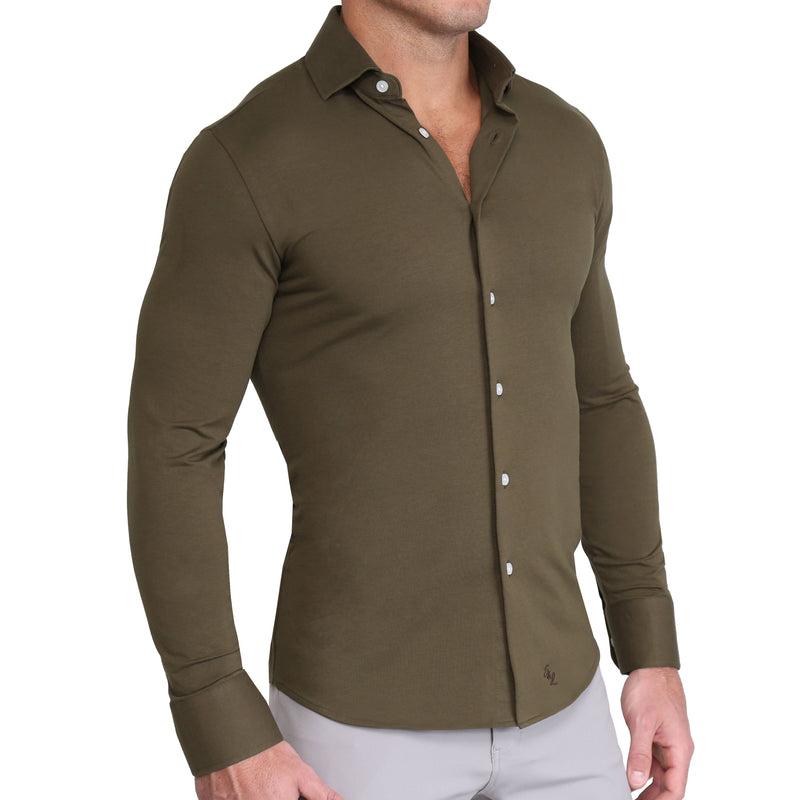 "The Otis" Olive Casual Button Down