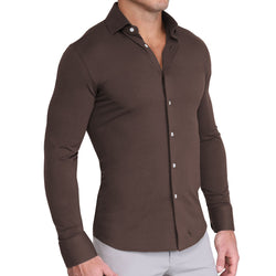 "The Winston" Brown Casual Button Down