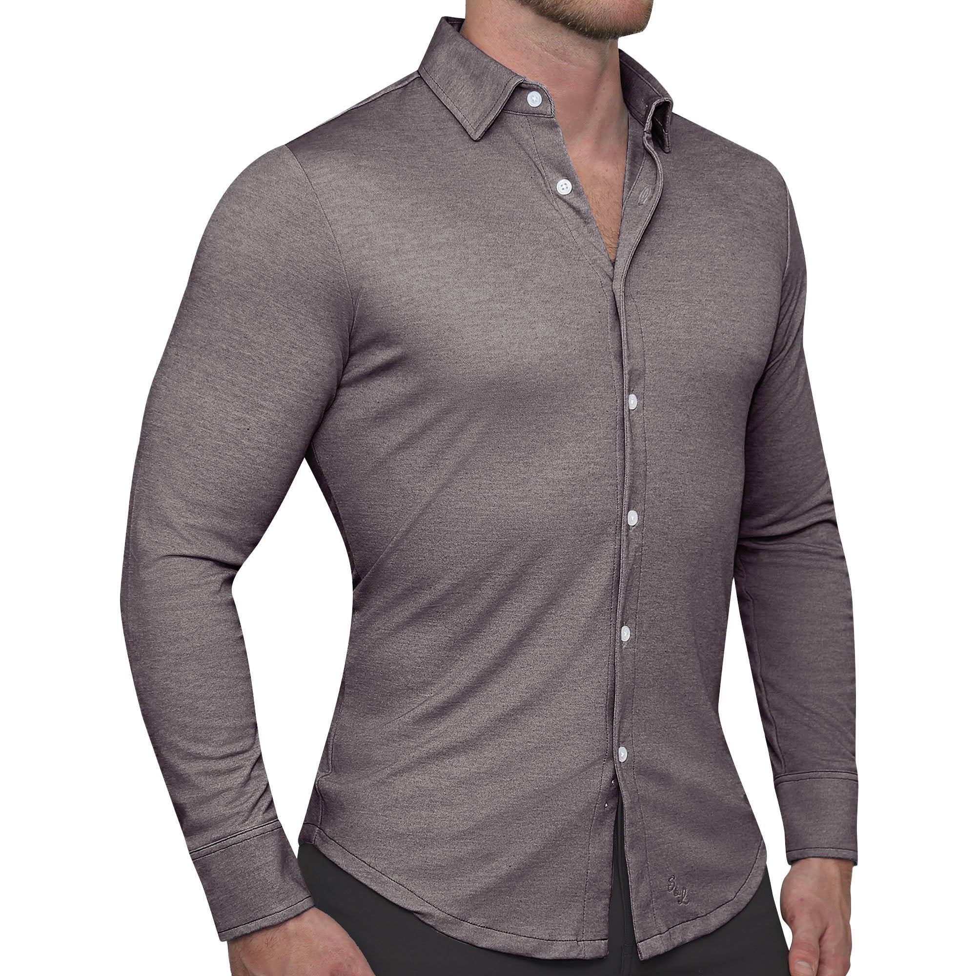 "The Oakley" Charcoal Pique Button Down