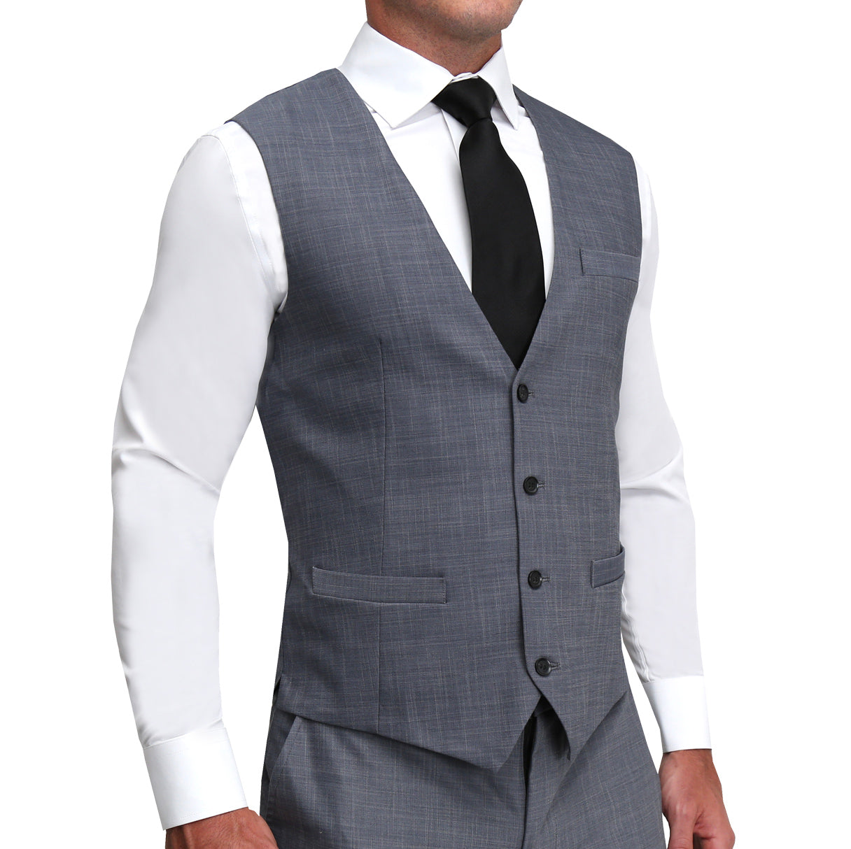 Athletic Fit Stretch Suit Vest - Heathered Grey