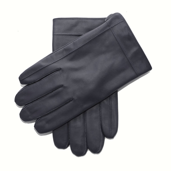 Leather Gloves - Navy