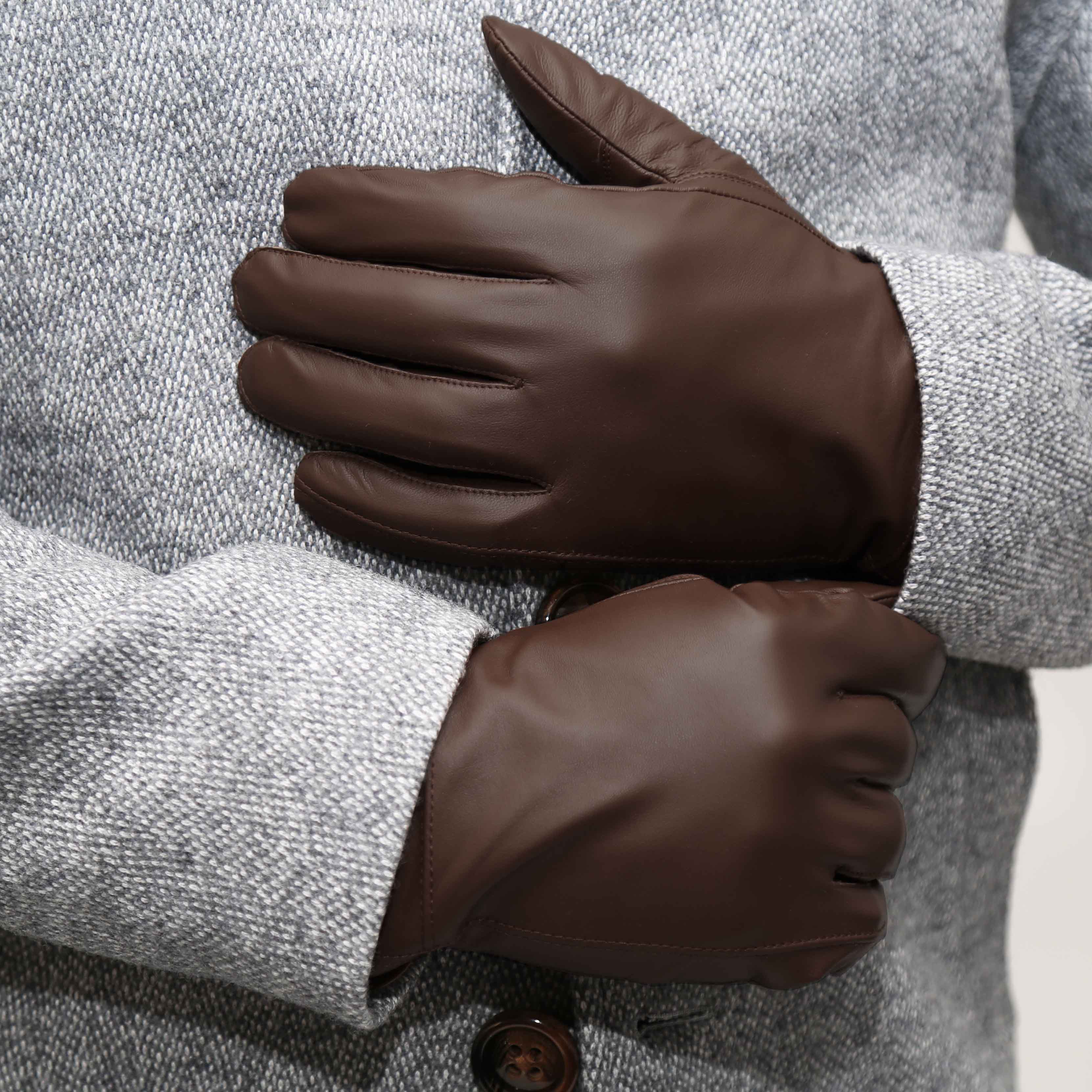 Leather Gloves - Dark Brown