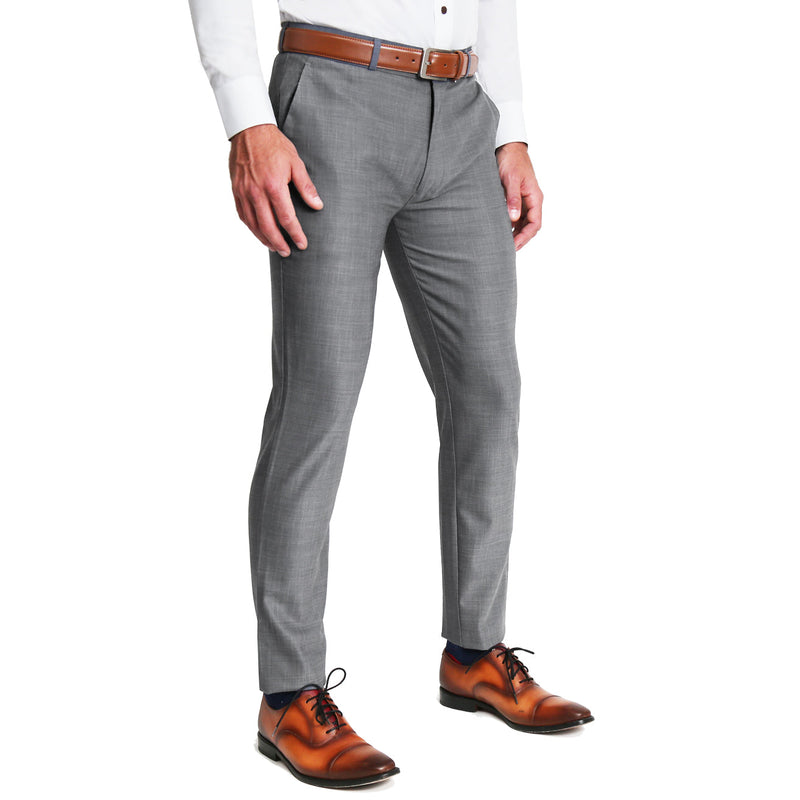 Athletic Fit Stretch Suit Pants - Heathered Grey - State and Liberty  Clothing Company Canada