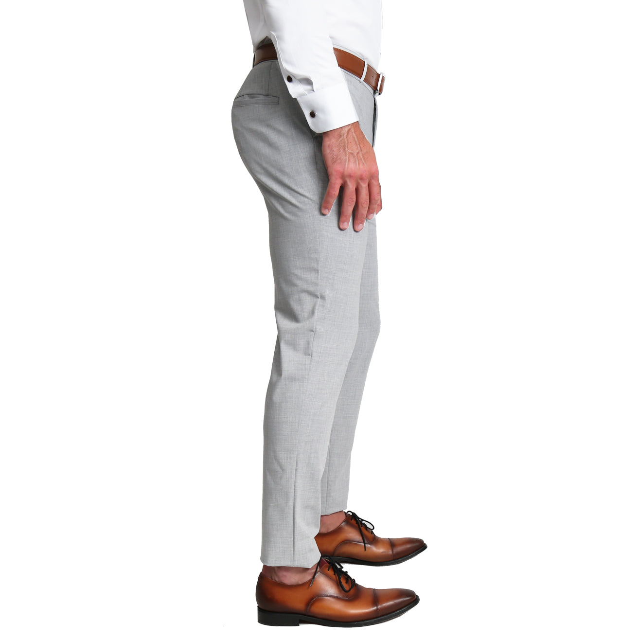 Athletic Fit Suit Pants - Lightweight Heathered Light Grey