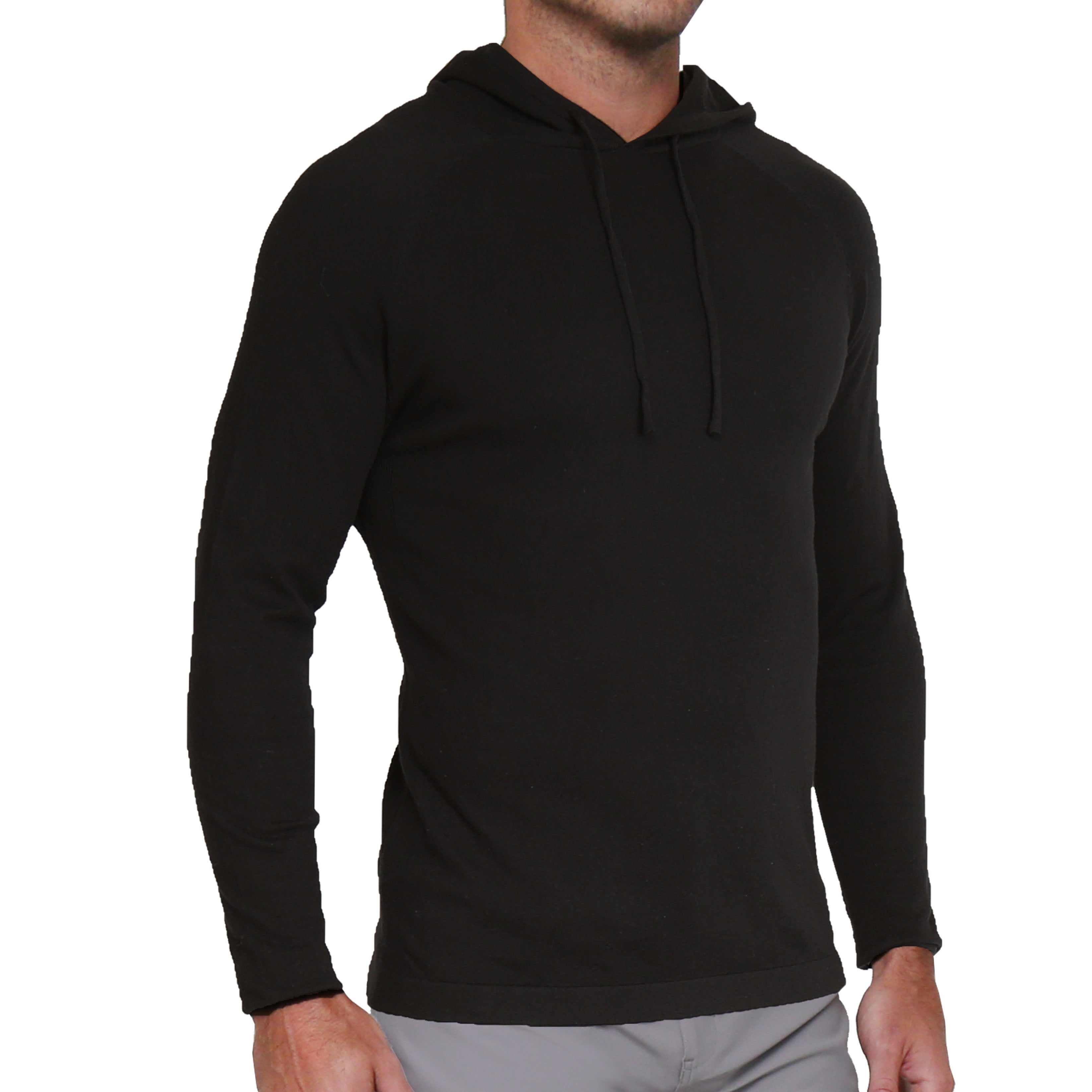 Knit Cotton-Silk Blend Hoodie - Black