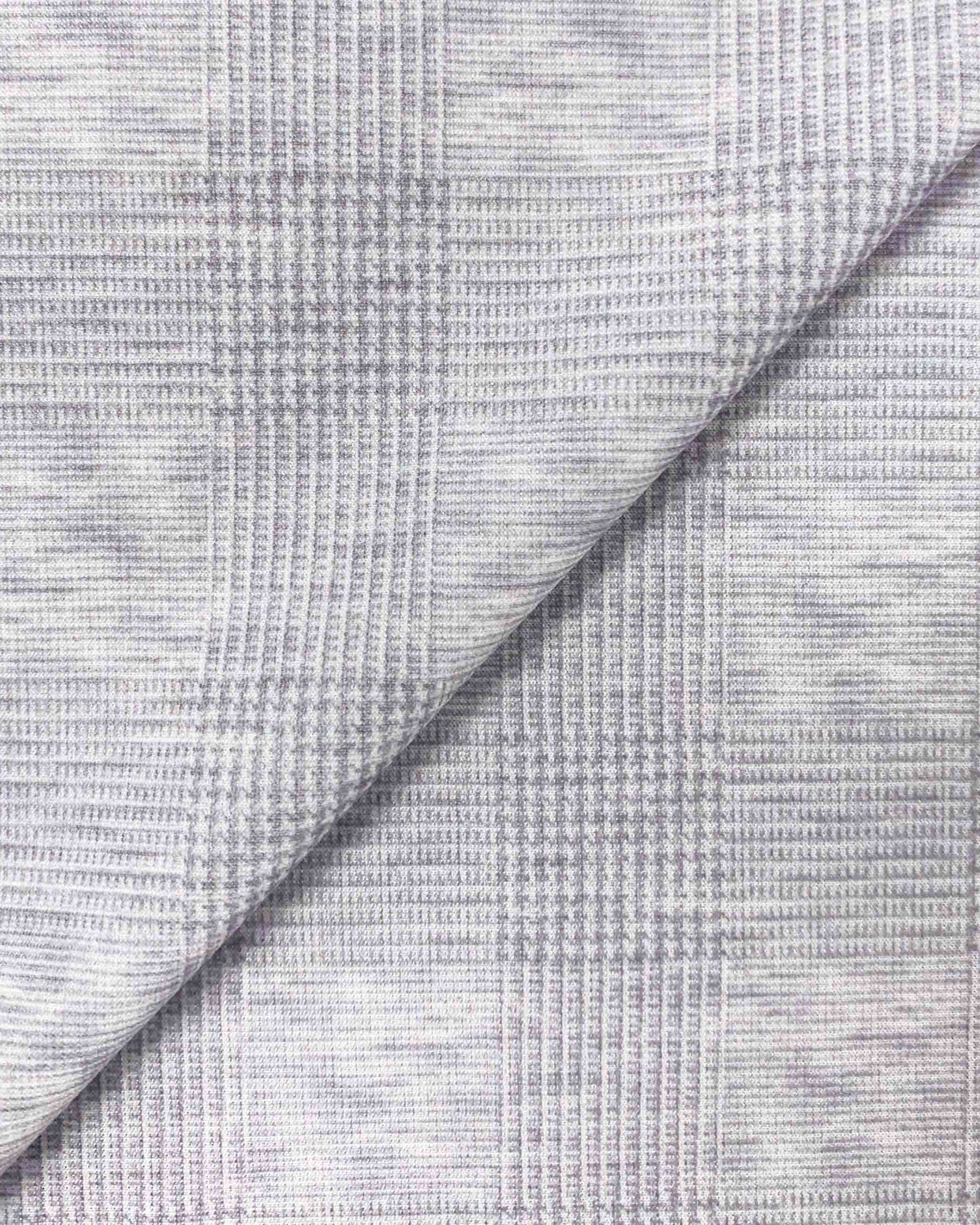 Athletic Fit Stretch Suit - Light Grey Plaid