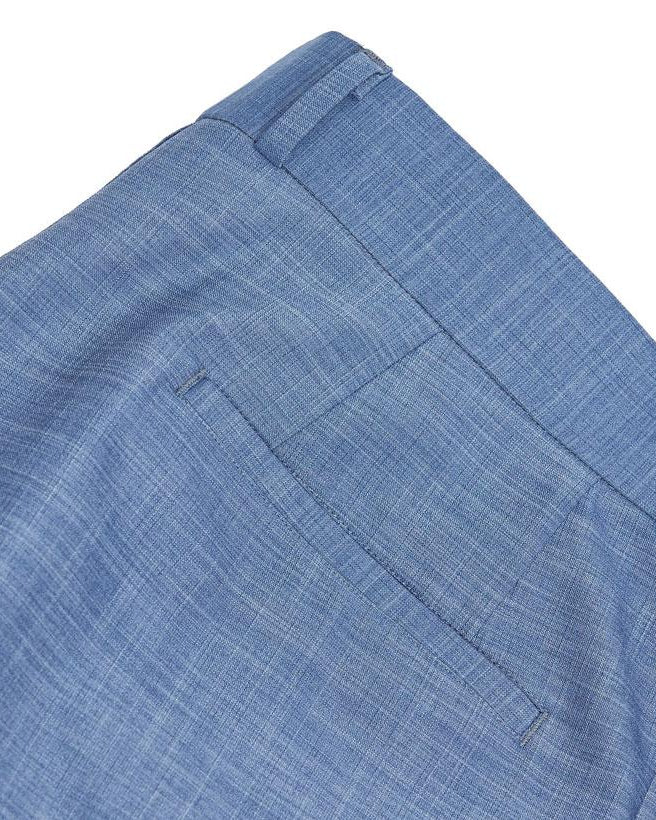 Athletic Fit Stretch Suit - Heathered Light Blue