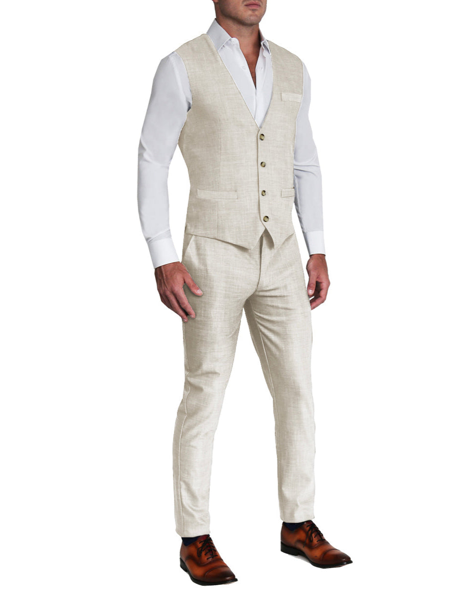 Athletic Fit Stretch Suit Vest - Lightweight Heathered Bamboo