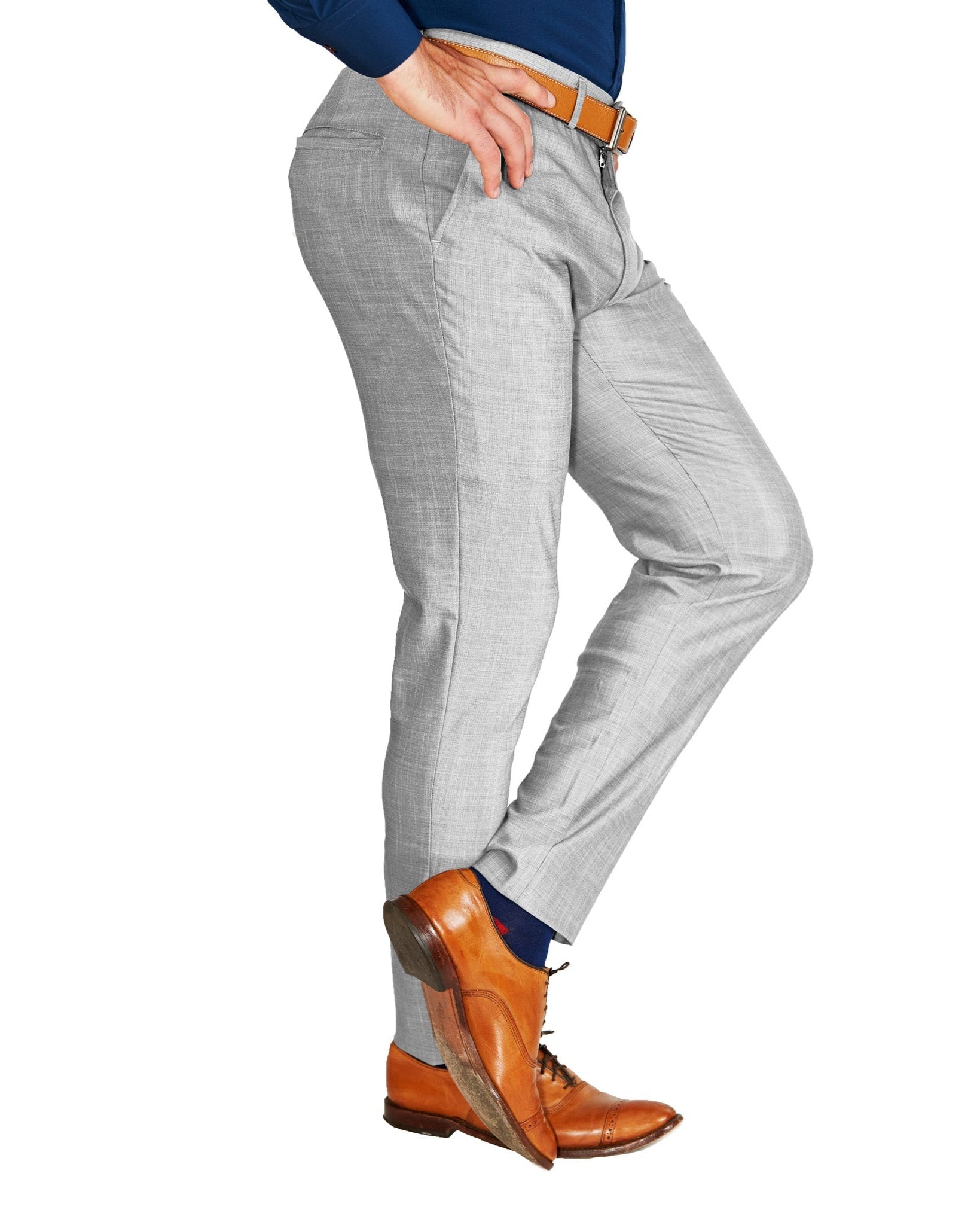 Athletic Fit Stretch Suit - Lightweight Light Grey