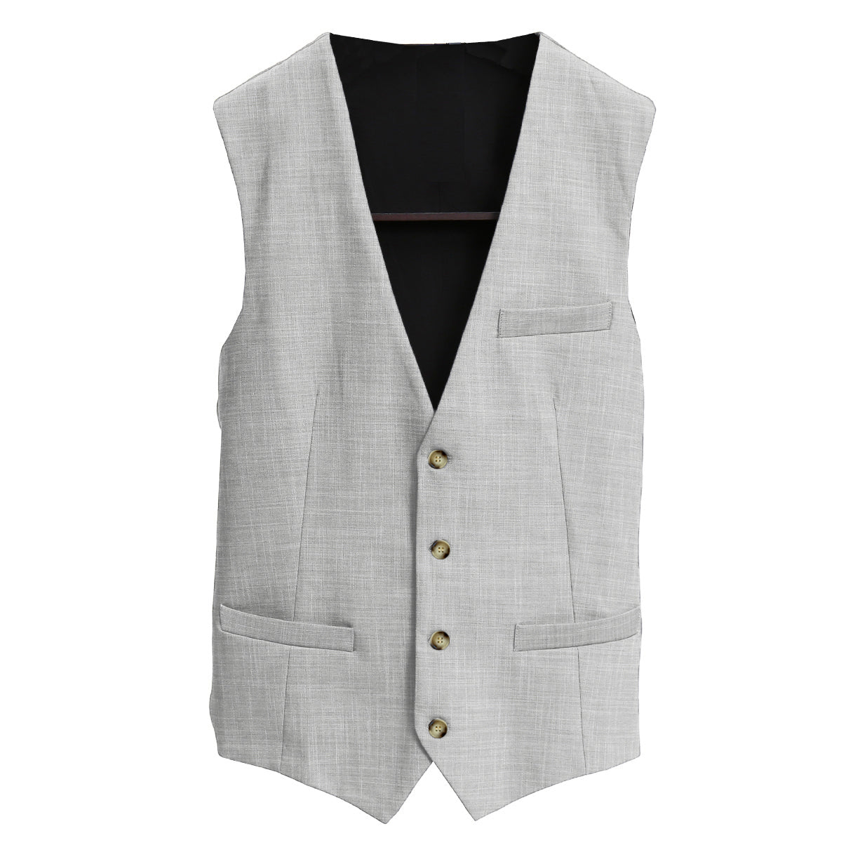 Athletic Fit Stretch Suit Vest - Heathered Light Grey