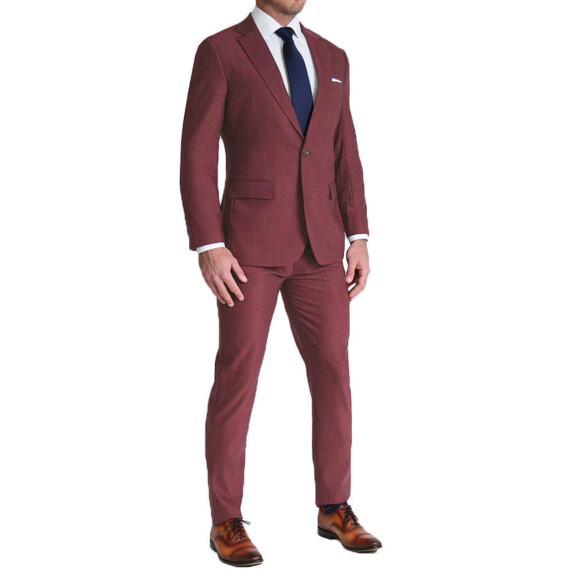 Athletic Fit Stretch Suit Pants - Heathered Maroon - State and Liberty  Clothing Company Canada