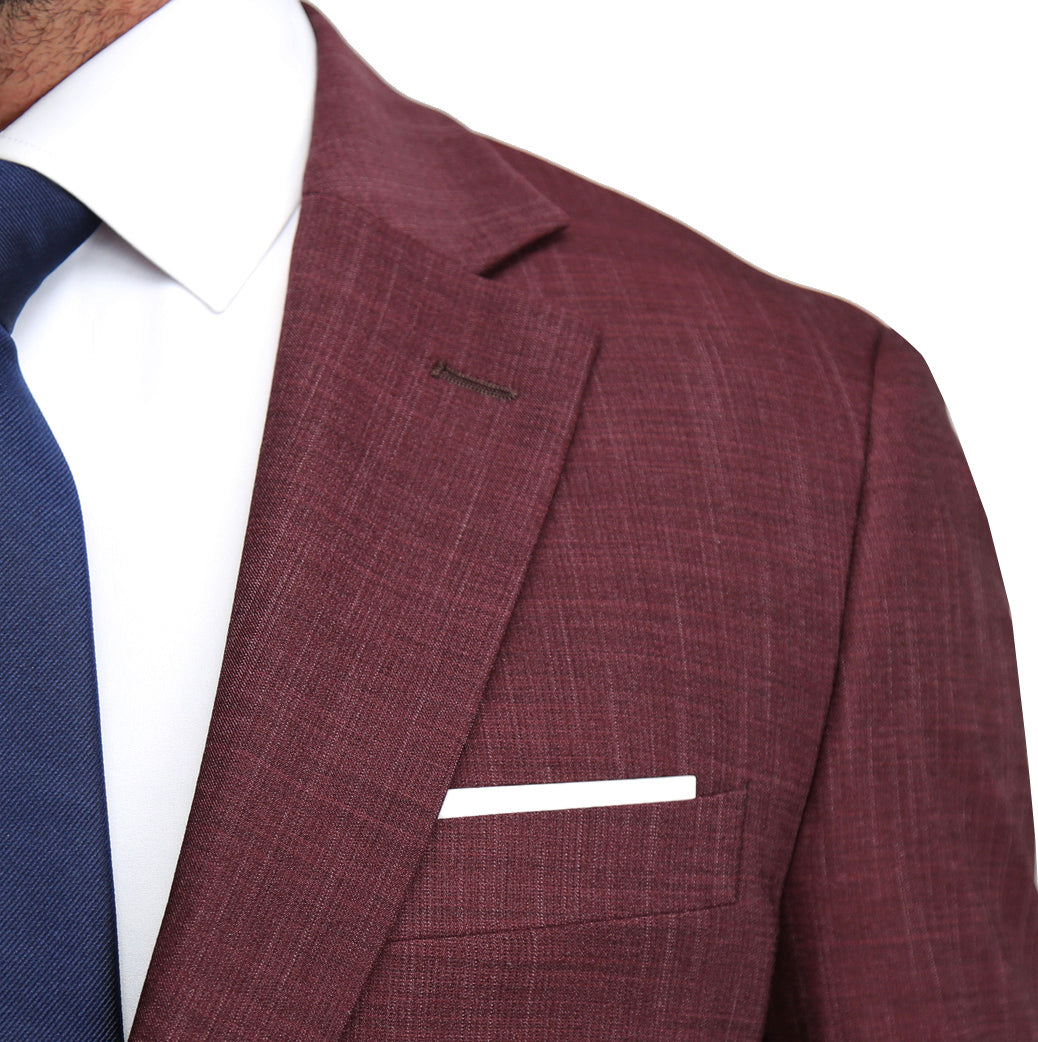 Athletic Fit Stretch Blazer - Heathered Maroon