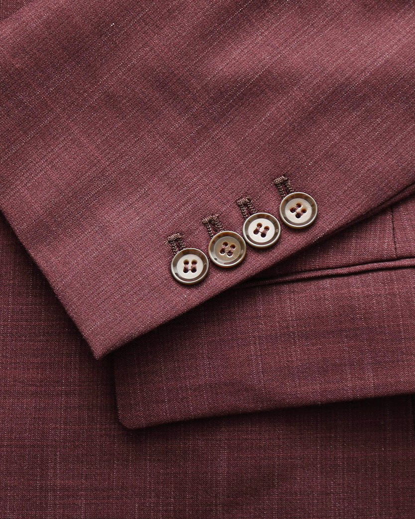 Athletic Fit Stretch Suit - Heathered Maroon