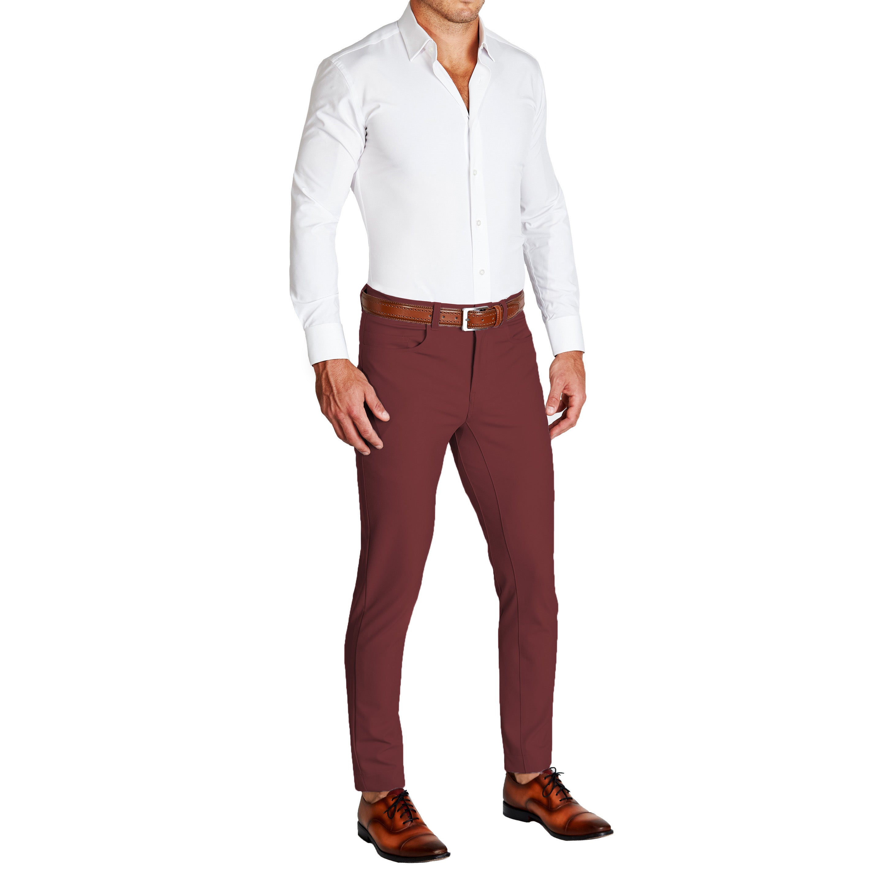 Athletic Fit Stretch Tech Chino - Maroon