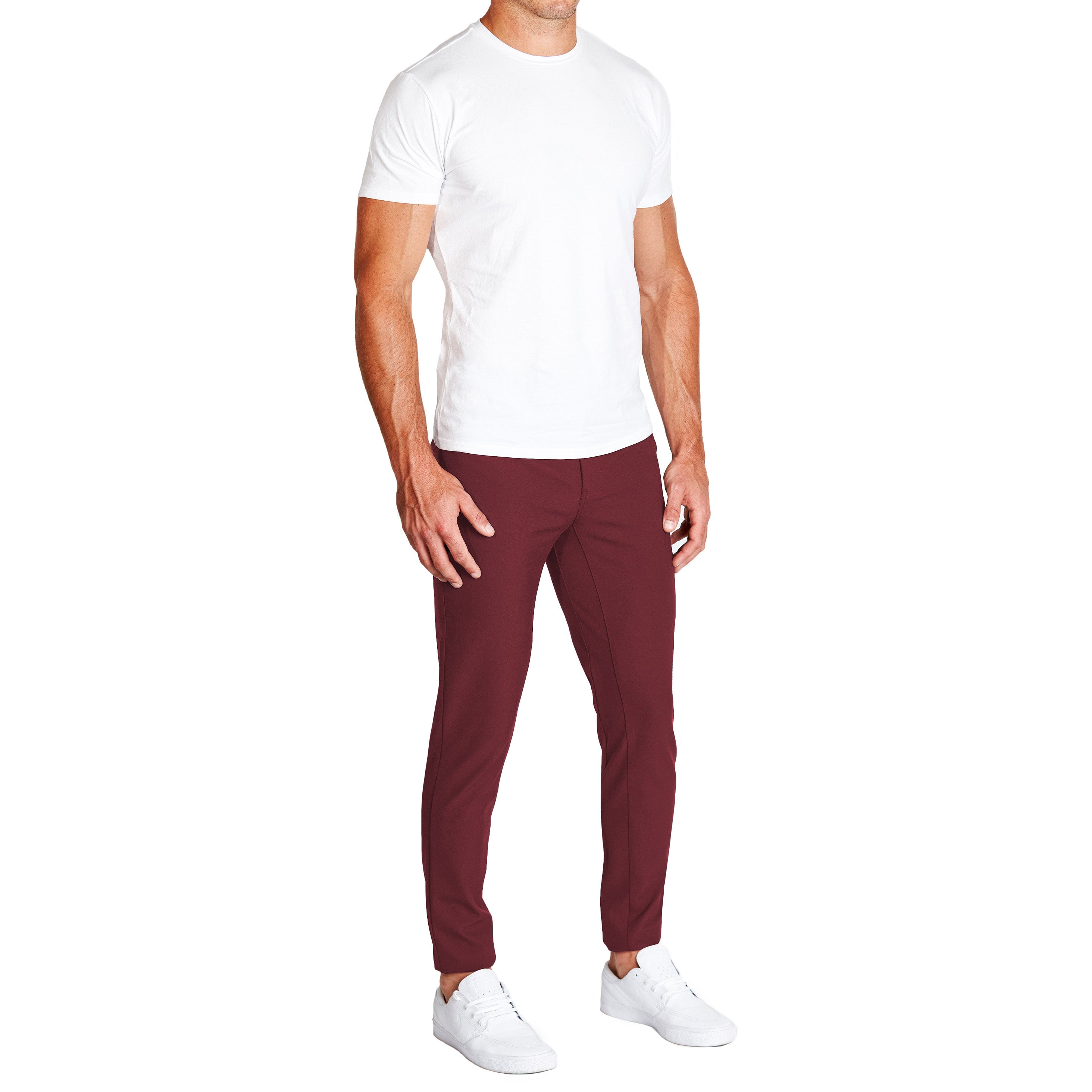 Athletic Fit Stretch Tech Chino - Maroon