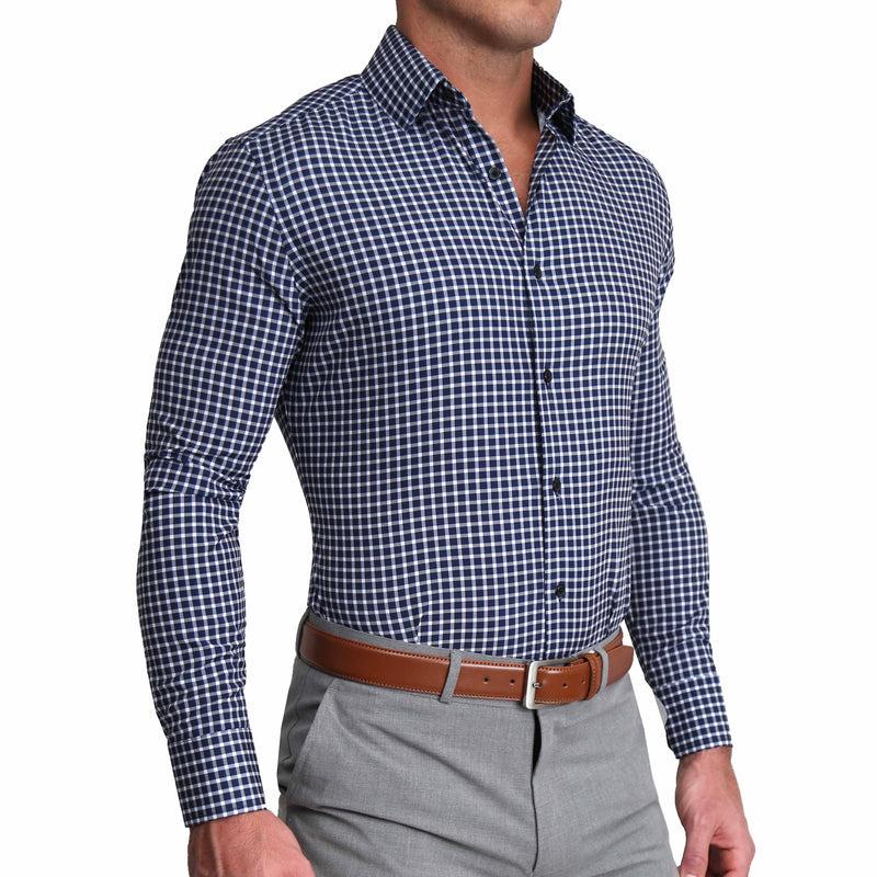 "The Callahan" Blue and White Mini Plaid