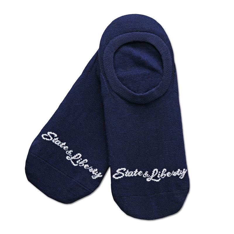 Branded No-Show Socks - Navy