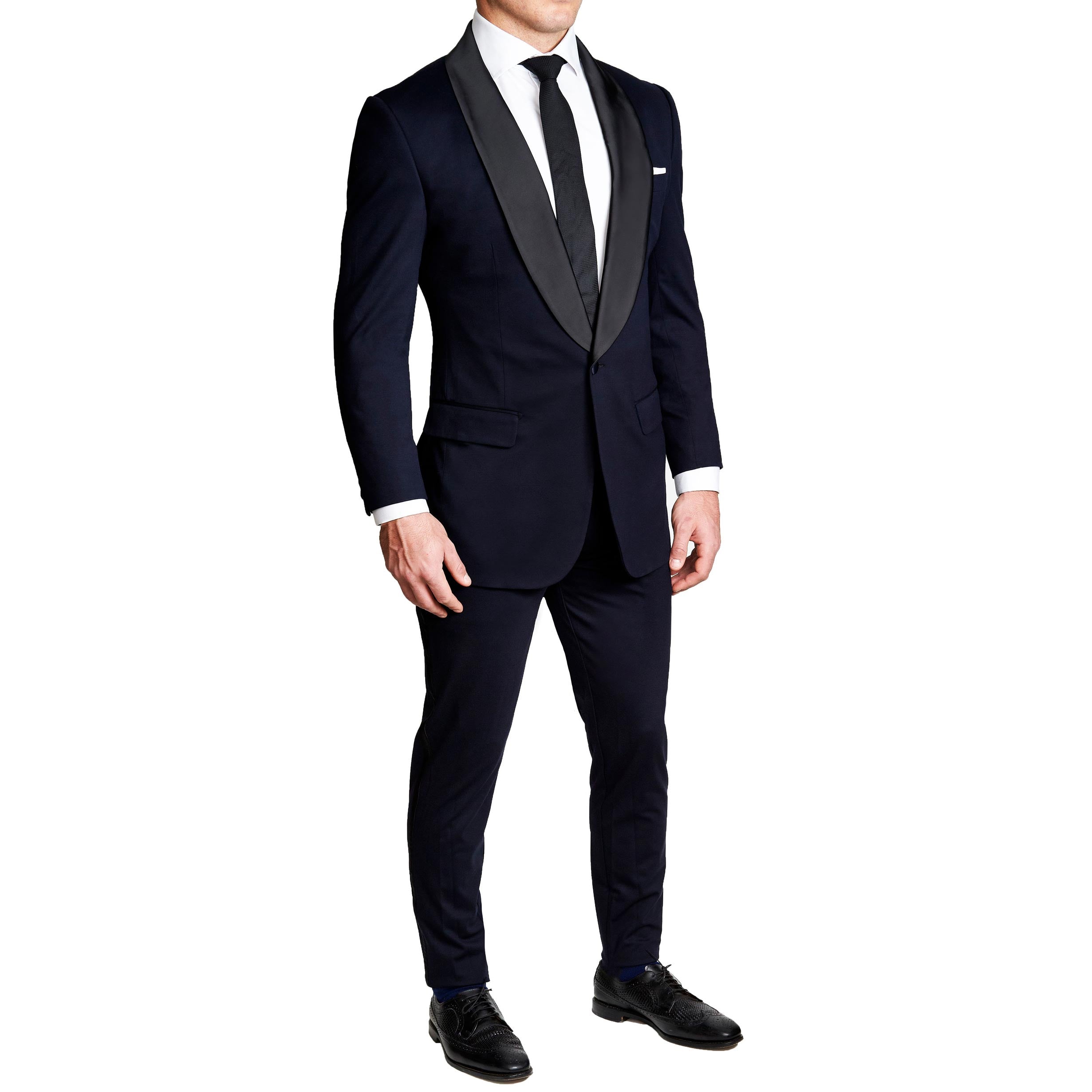 Athletic Fit Stretch Tuxedo - Navy with Shawl Lapel