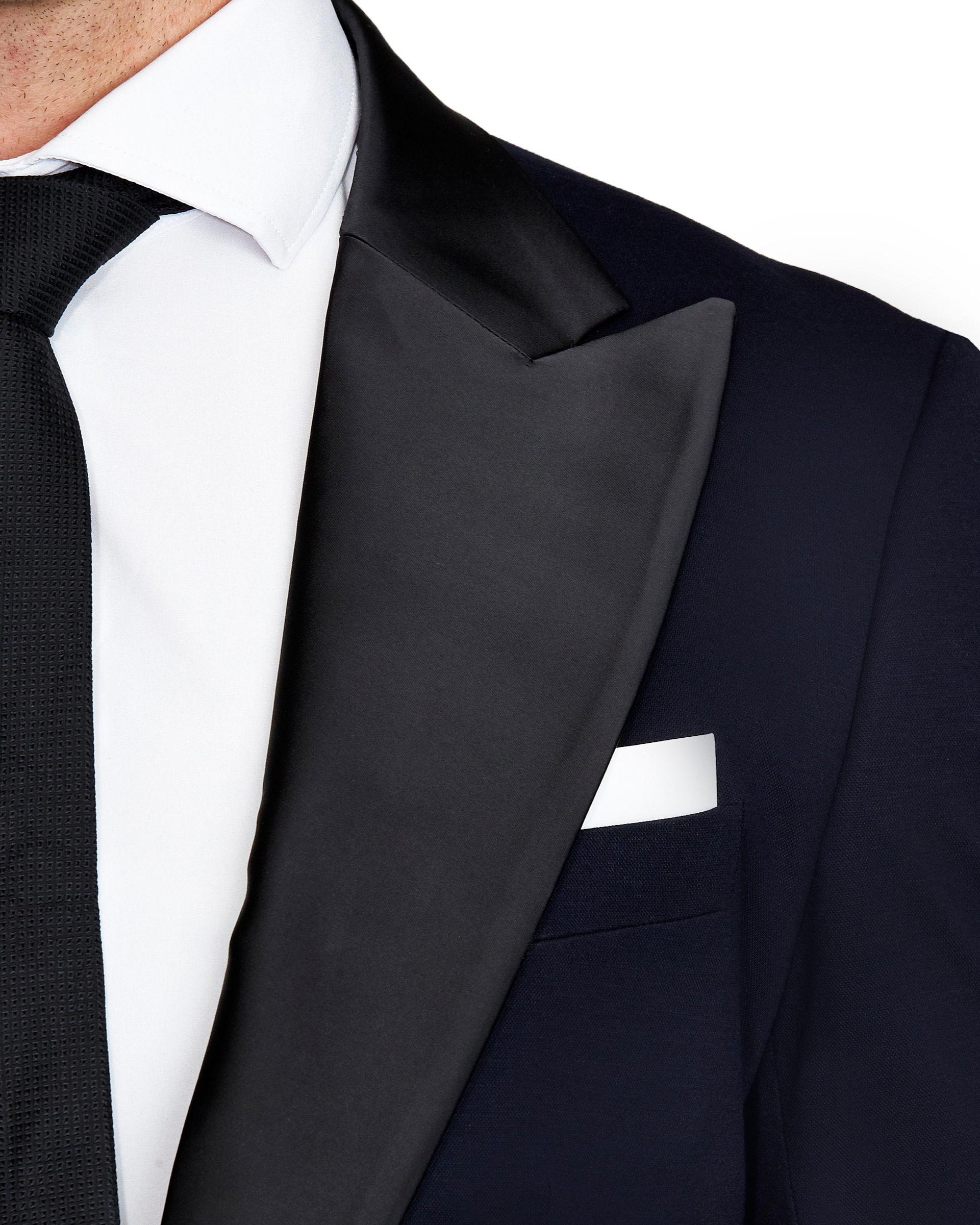 Athletic Fit Stretch Tuxedo - Navy with Peak Lapel