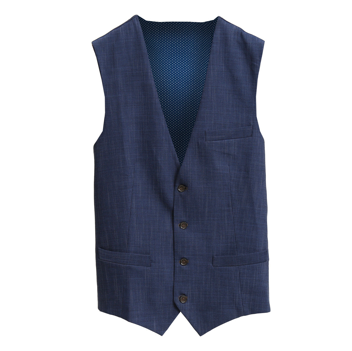 Athletic Fit Stretch Suit Vest - Heathered Navy