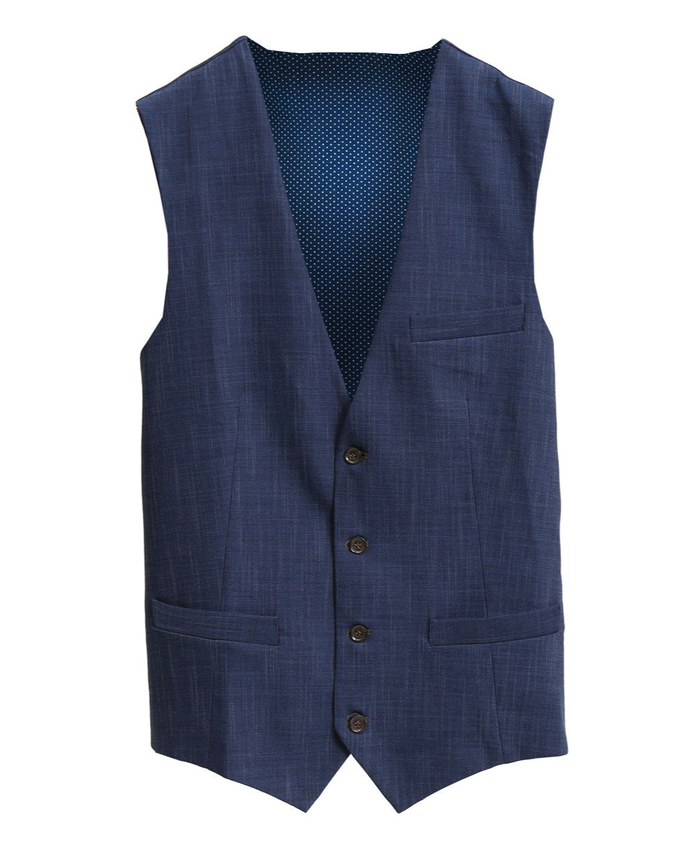 Athletic Fit Stretch Suit Vest - Heathered Navy