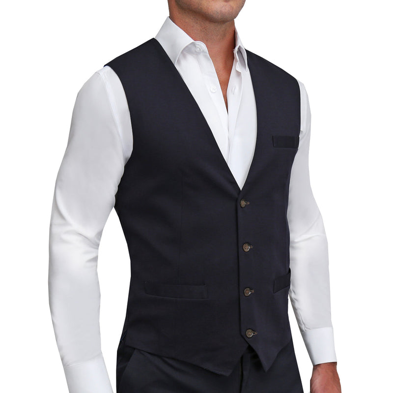 Athletic Fit Stretch Suit Vest - Solid Navy - State and Liberty Clothing  Company Canada