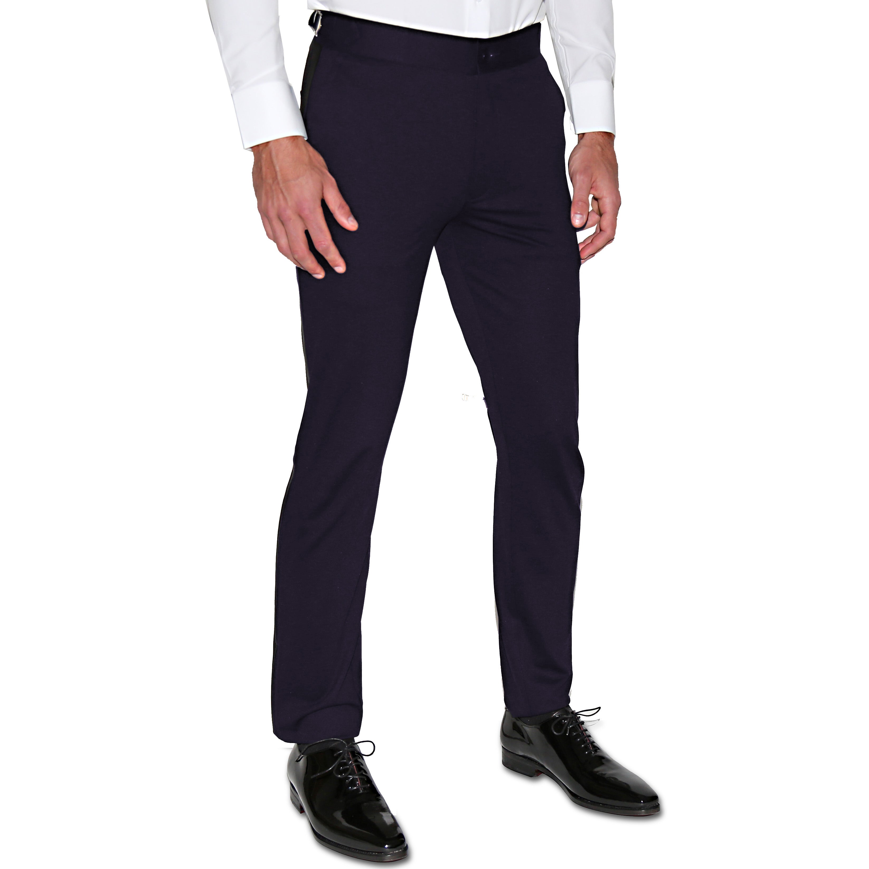 Athletic Fit Stretch Tuxedo - Navy with Peak Lapel