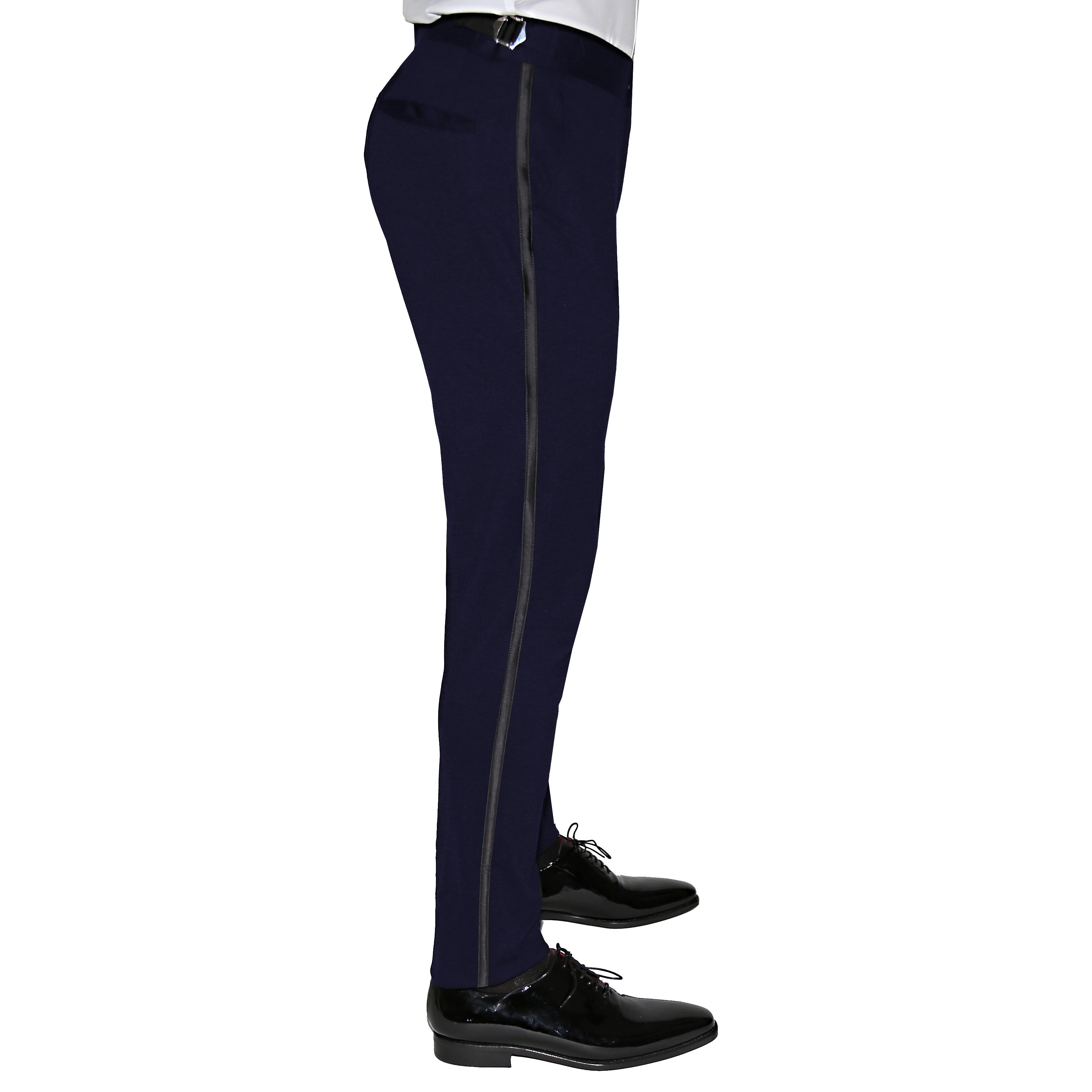 Athletic Fit Stretch Tuxedo Pants - Solid Navy