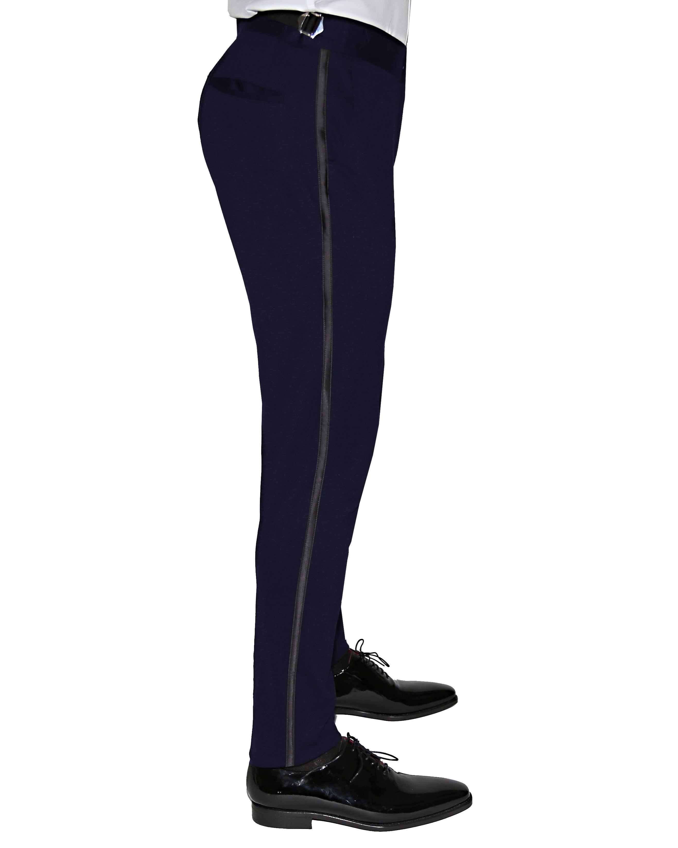 Athletic Fit Stretch Tuxedo - Navy with Peak Lapel
