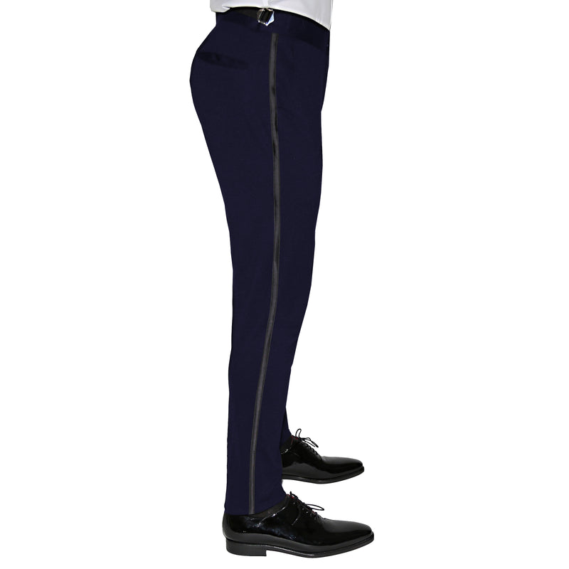 Athletic Fit Stretch Tuxedo Pants - Solid Navy - State and Liberty
