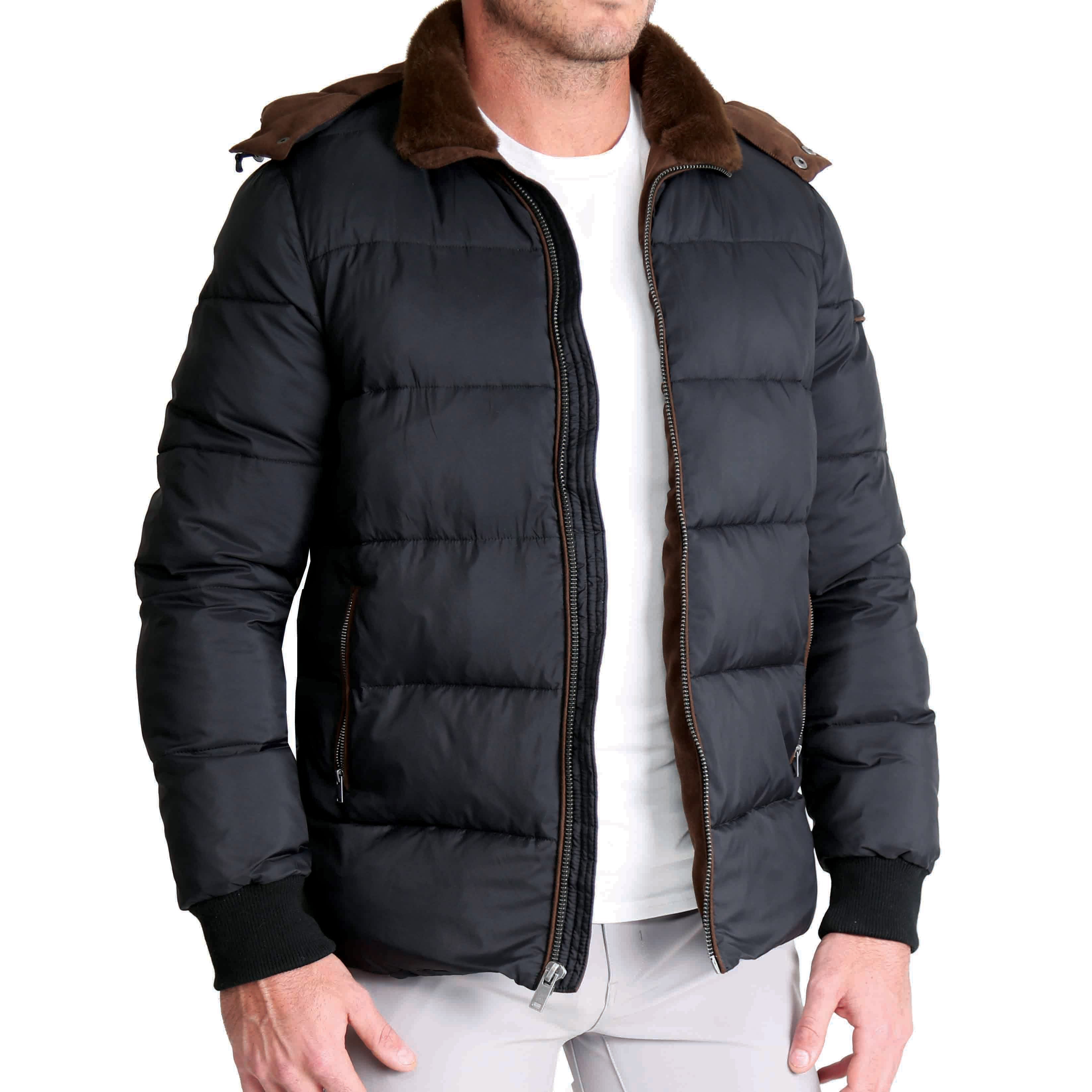 Down Puffer Coat - Black