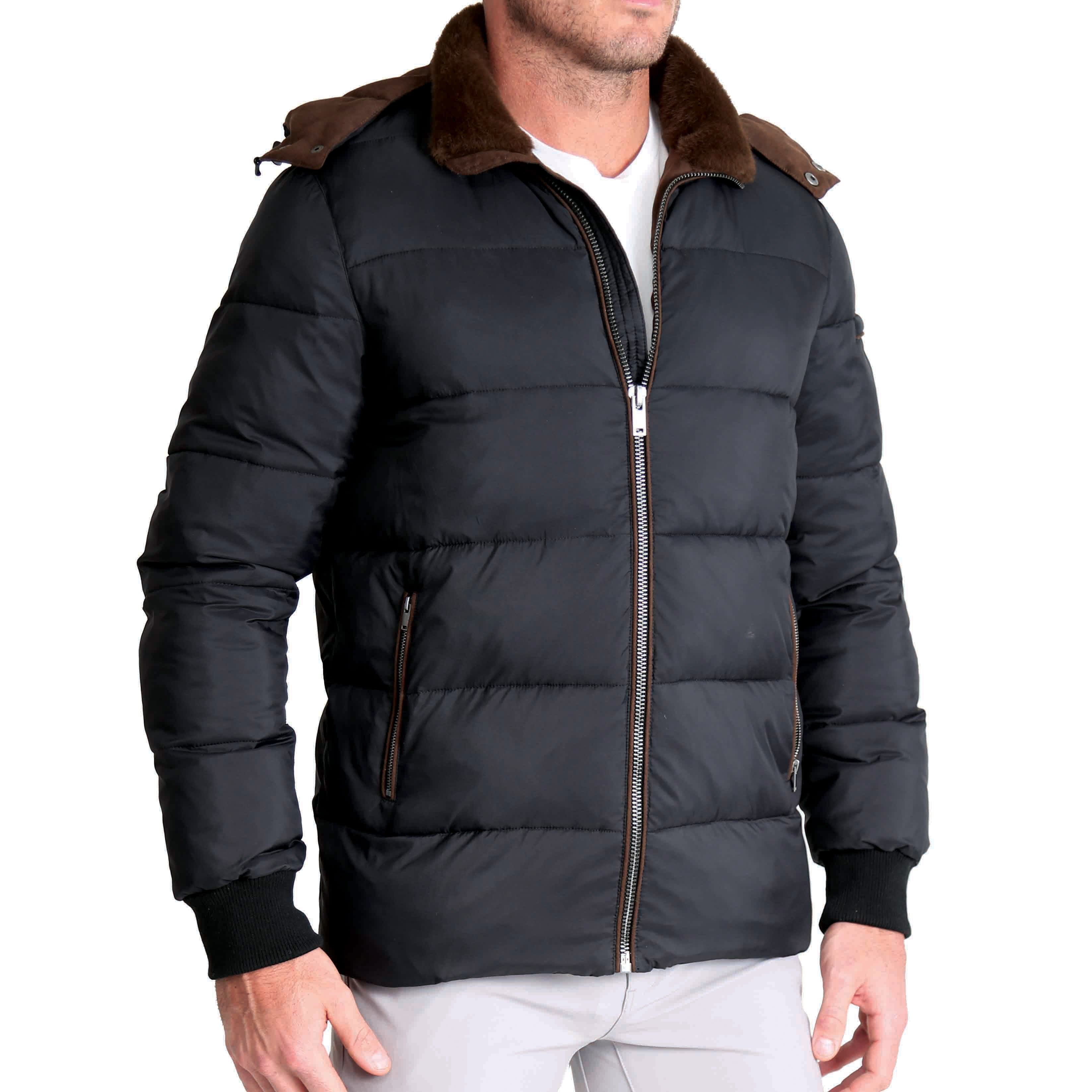 Down Puffer Coat - Black