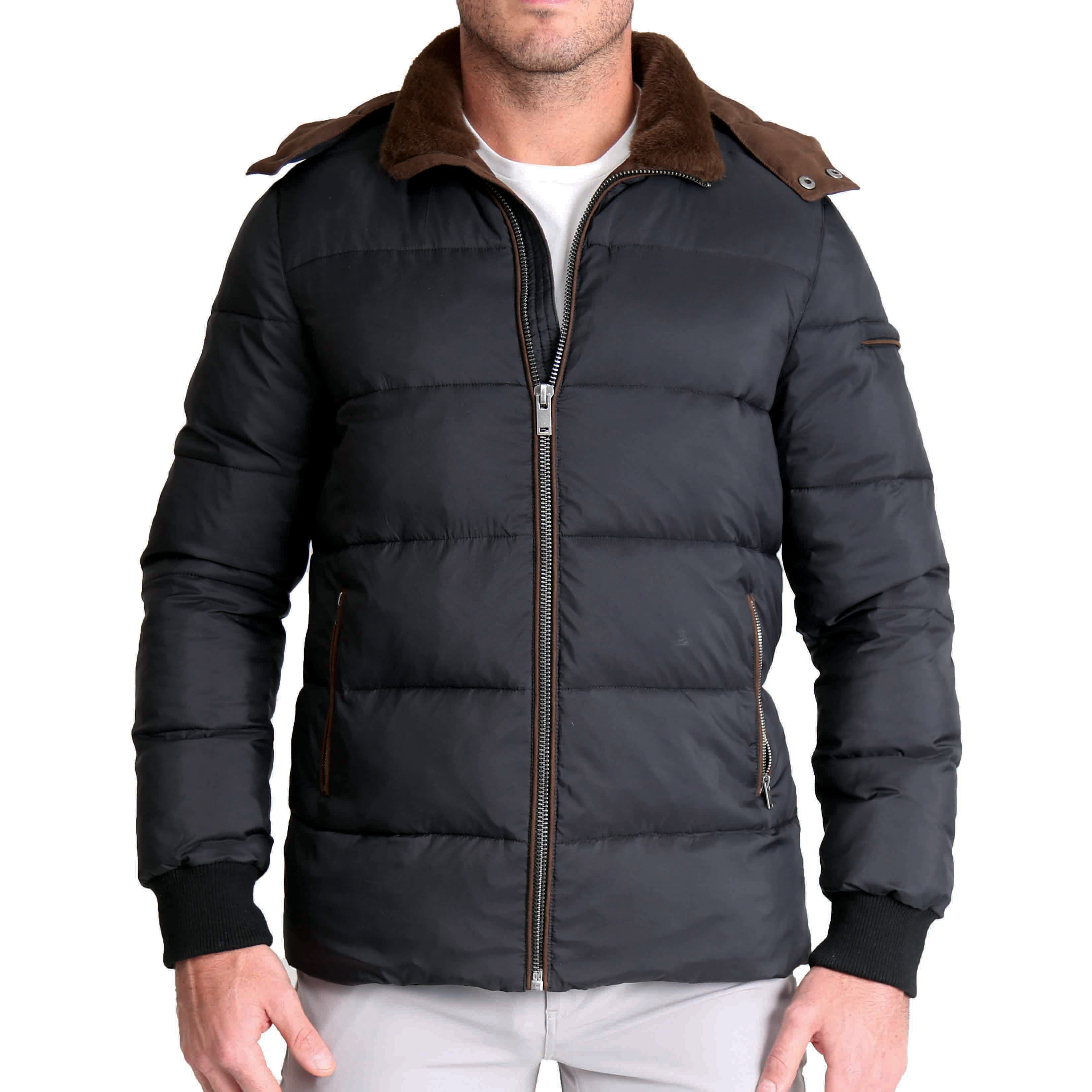 Down Puffer Coat - Black