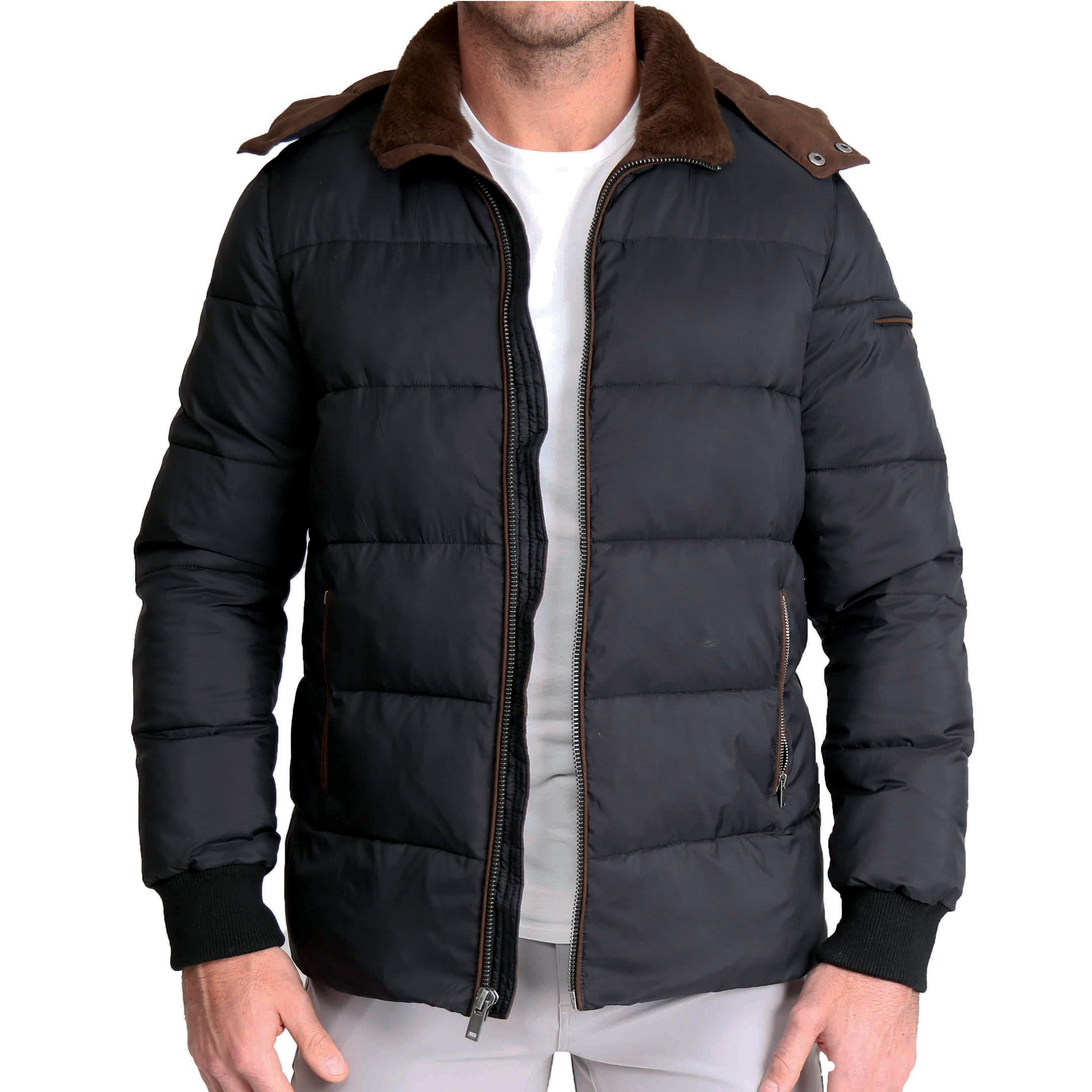 Down Puffer Coat - Black