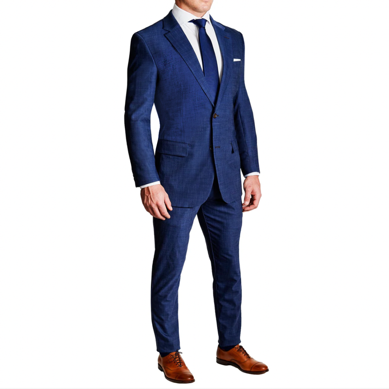 Athletic Fit Stretch Suit Heathered Navy State and Liberty