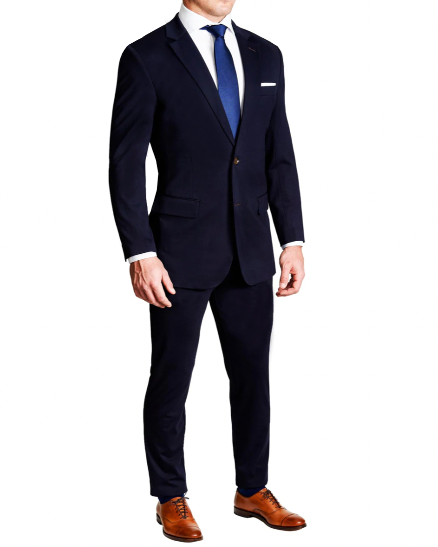 Athletic Fit Stretch Suit - Navy