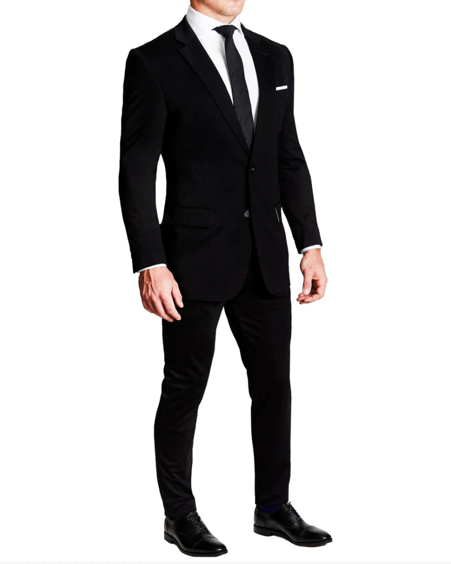 Athletic Fit Stretch Suit - Black